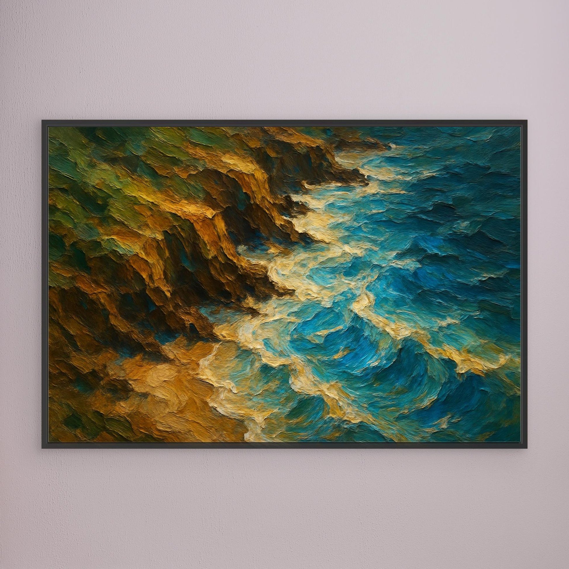 Ocean Cliff Canvas Wall Art – Abstract Coastal Print