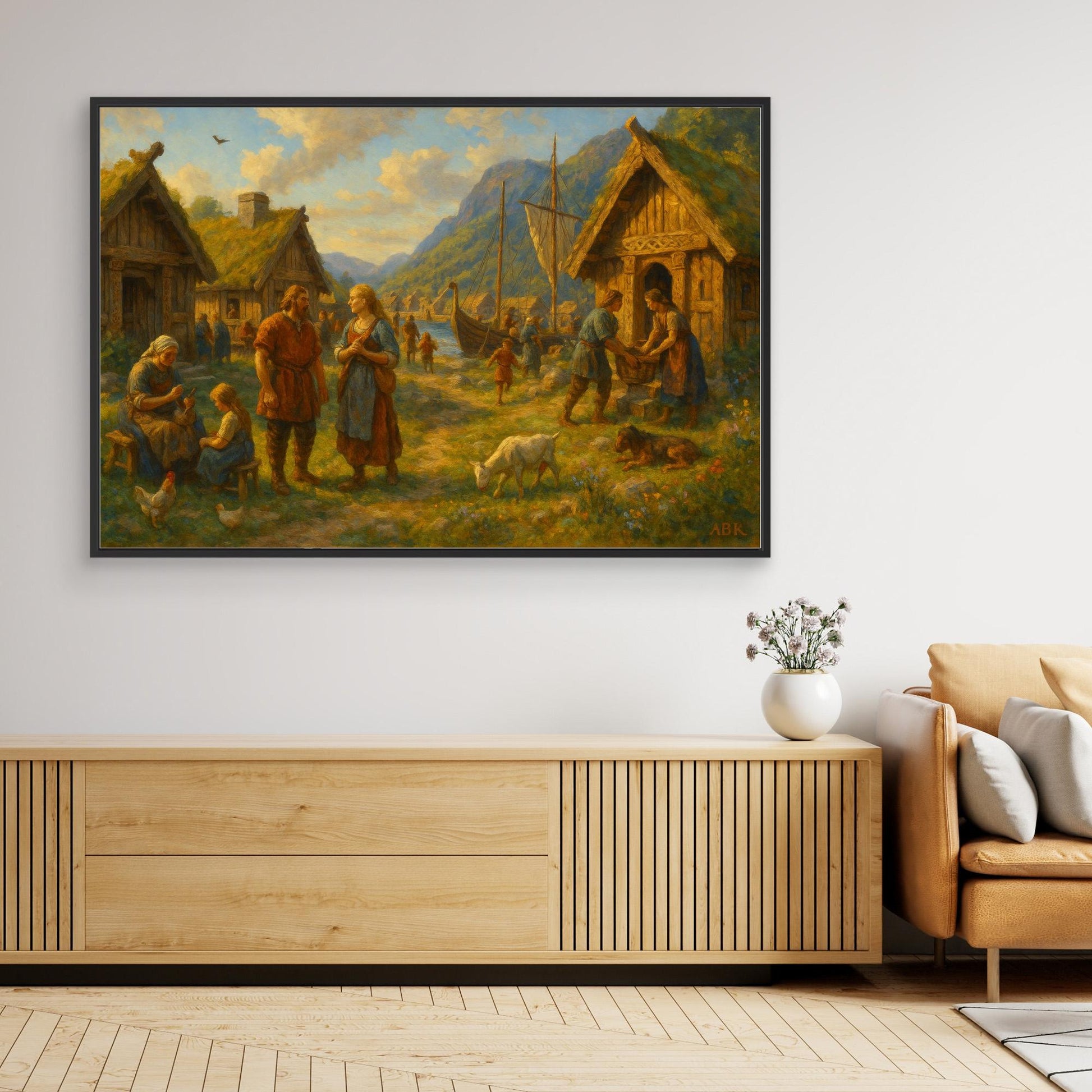 Viking Village Life Canvas Print