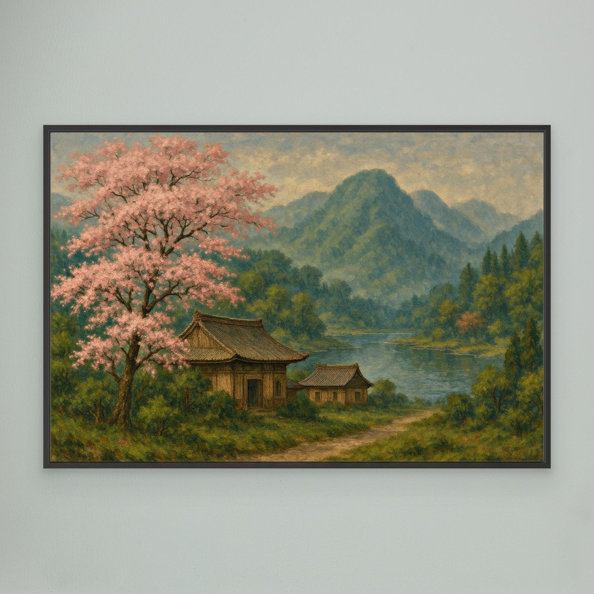Cherry Blossom Tranquility – Japanese Nature Canvas Wall Art