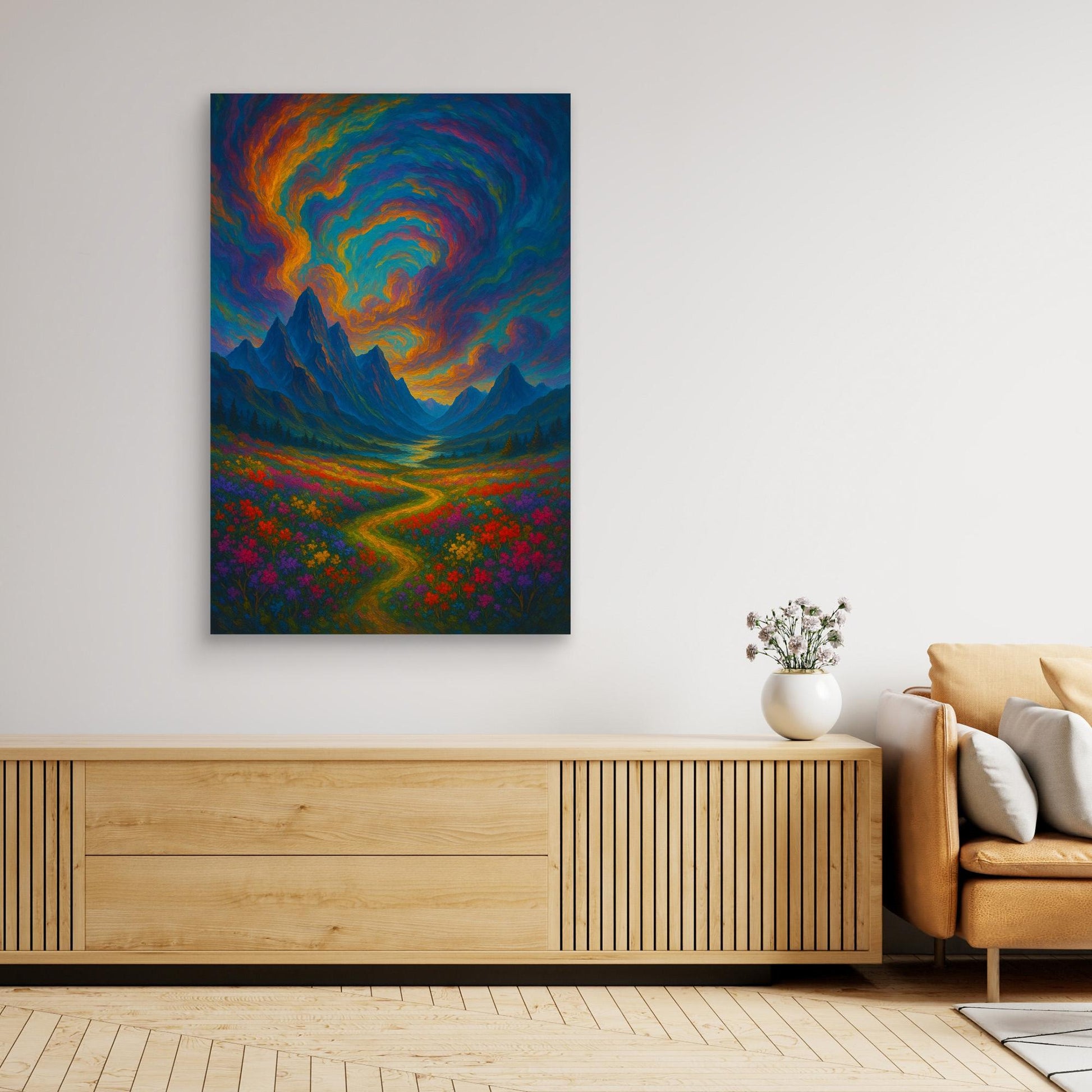 Colorful Fantasy Landscape Canvas Wall Art – Surreal Nature Print