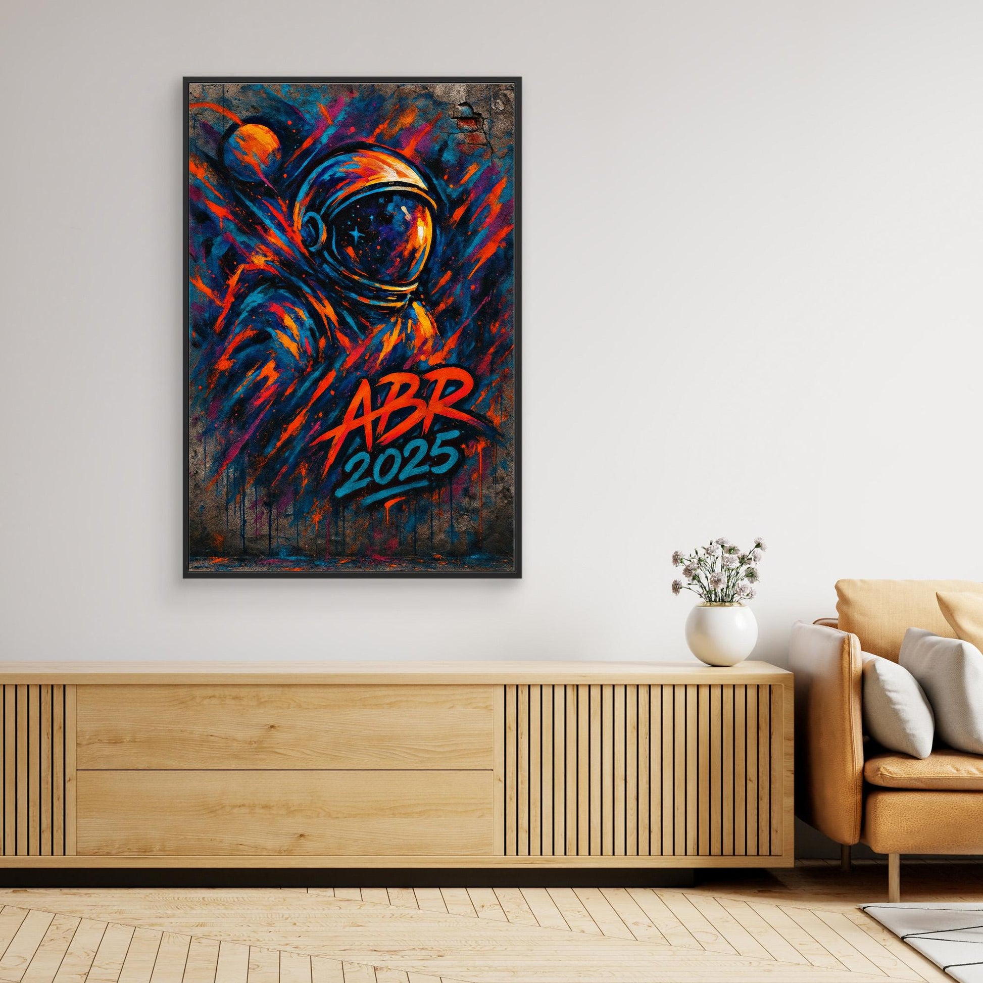 Graffiti Astronaut Canvas Wall Art – Space Street Style Print