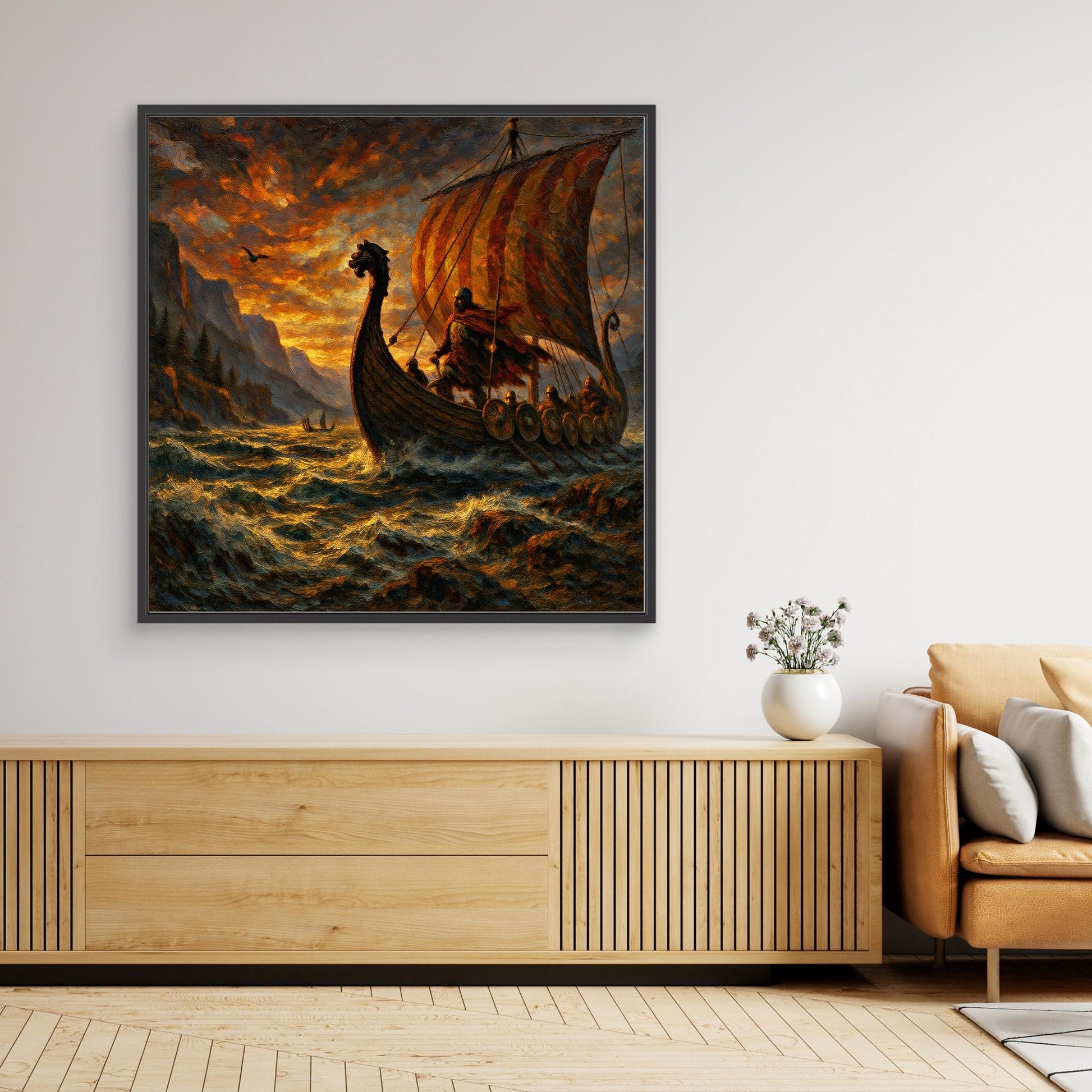 Viking Longship Canvas Wall Art