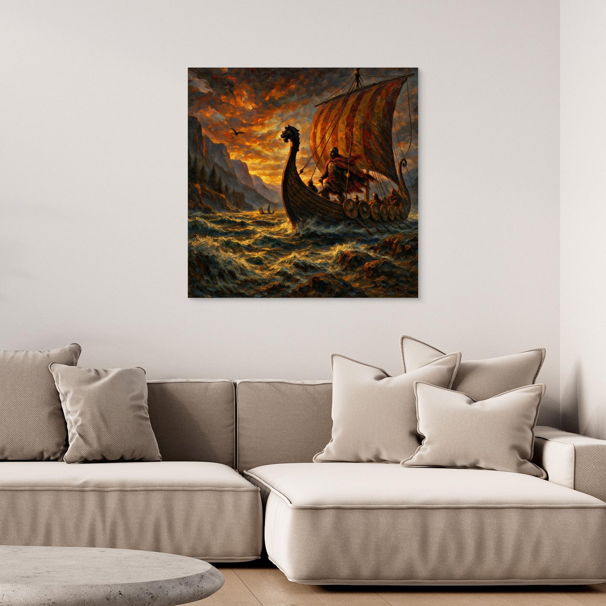 Viking Longship Canvas Wall Art