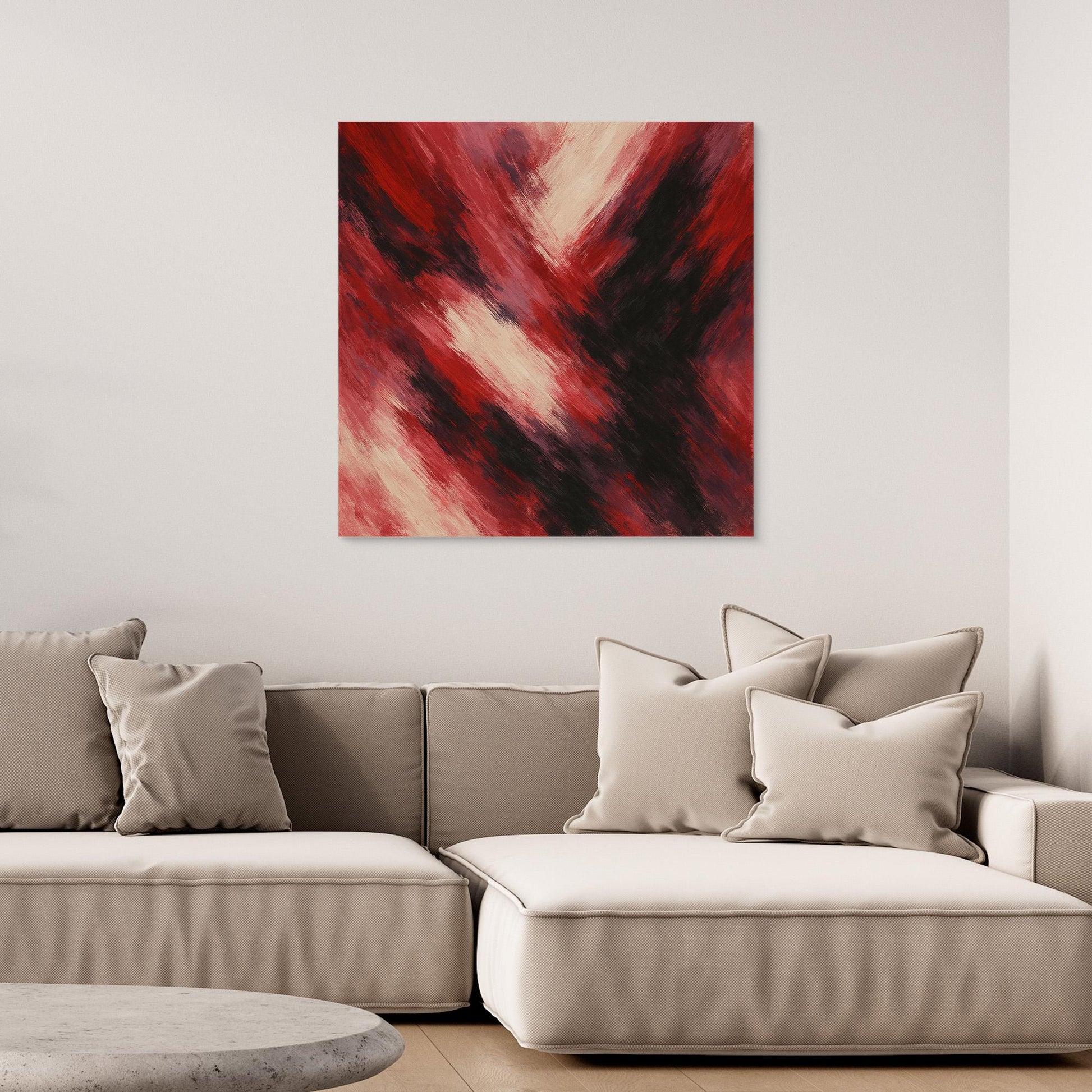 Fury in Motion – Modern Red Abstract Canvas Print