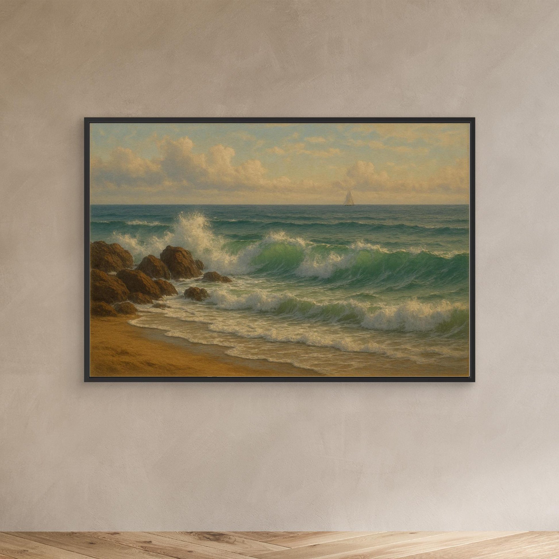 Ocean Serenity – Coastal Waves Canvas Wall Art” | Tranquil Seascape Print