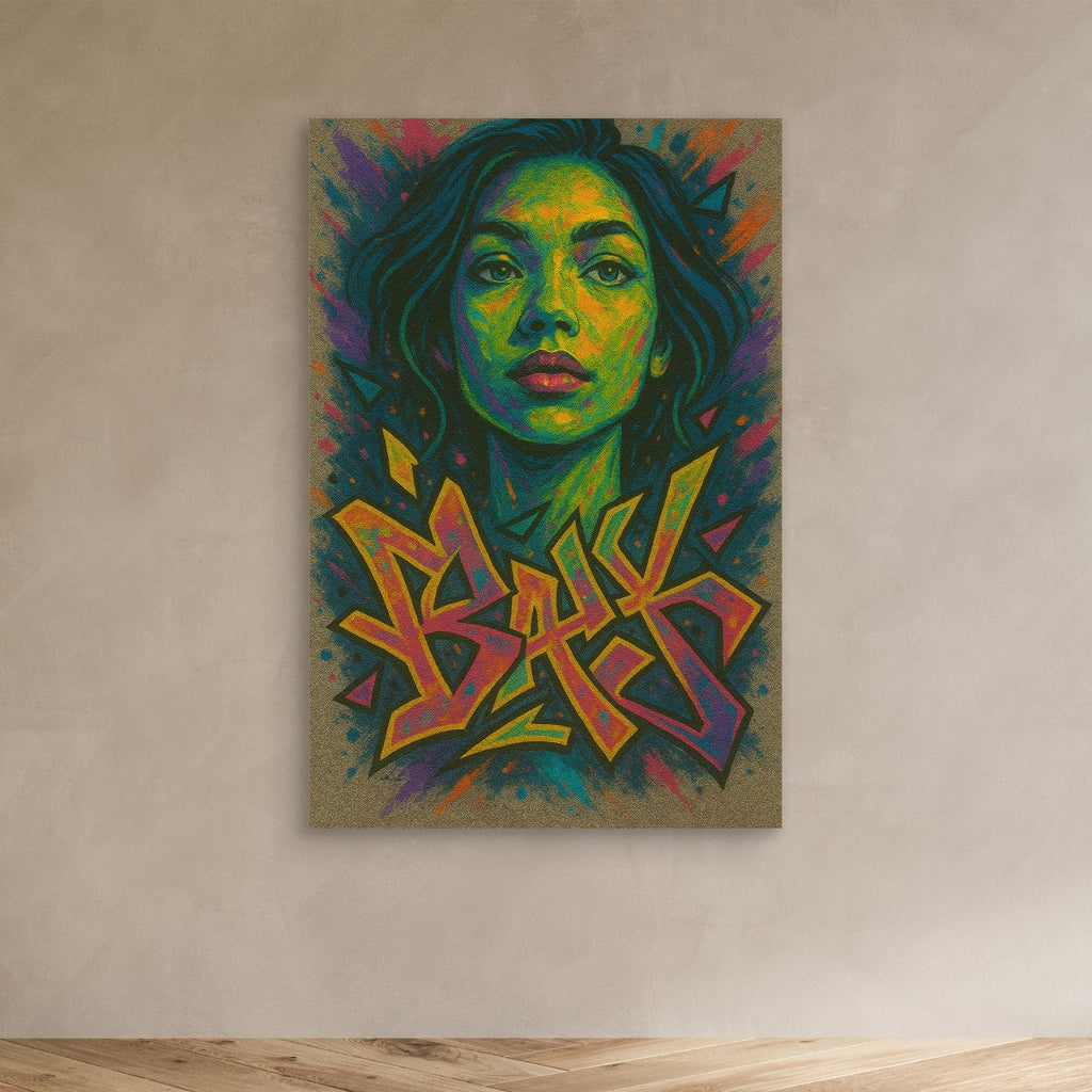 Colorful Graffiti Woman Canvas Wall Art – Bold Urban Street Style
