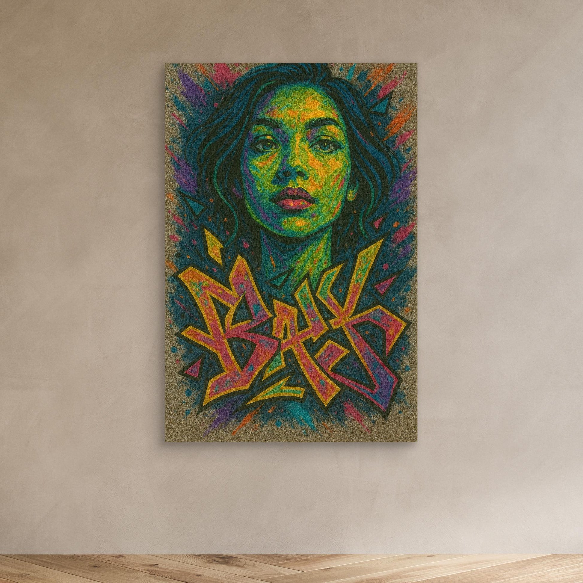 Colorful Graffiti Woman Canvas Wall Art – Bold Urban Street Style