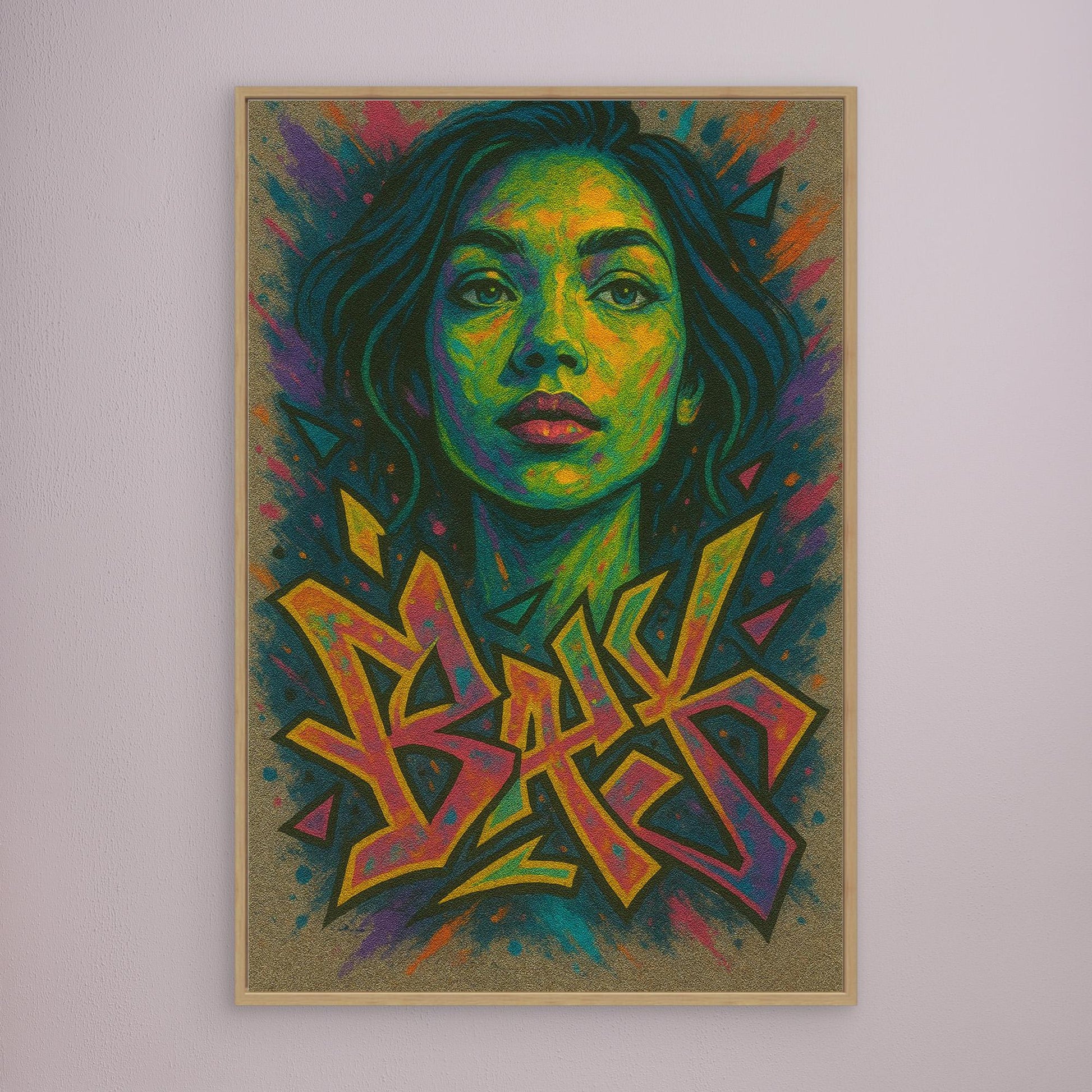 Colorful Graffiti Woman Canvas Wall Art – Bold Urban Street Style