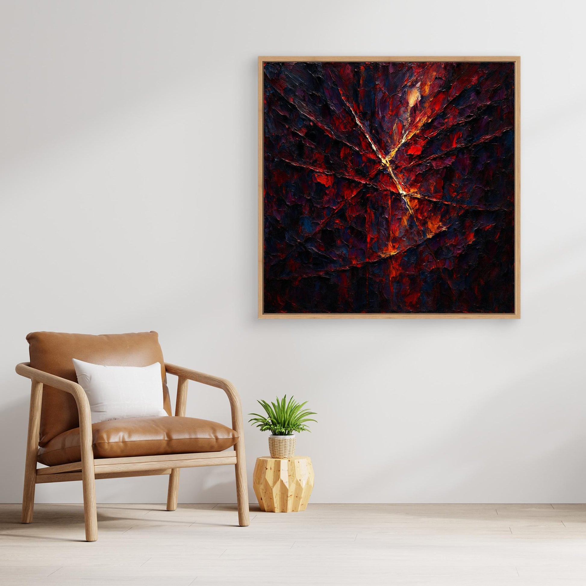 Cracked Fire Texture – Abstract Canvas Wall Art