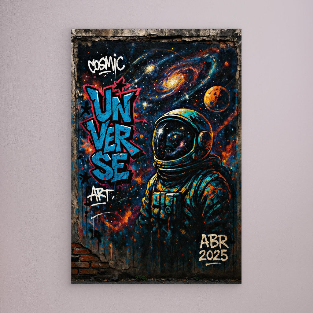 Astronaut Graffiti Wall Art – Cosmic Street Style Print