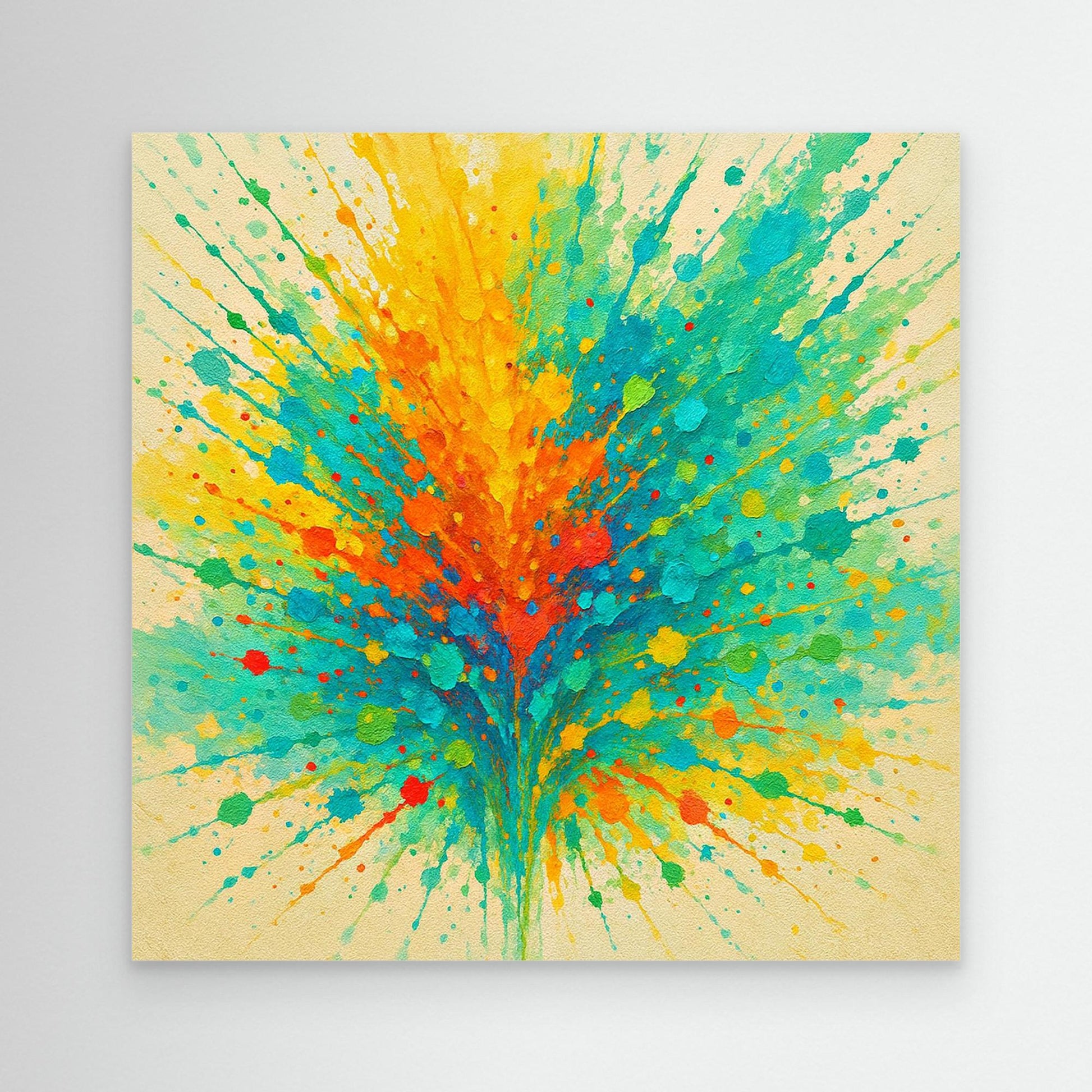Colorburst Explosion – Abstract Splash Canvas Wall Art in Vibrant Neon Tones
