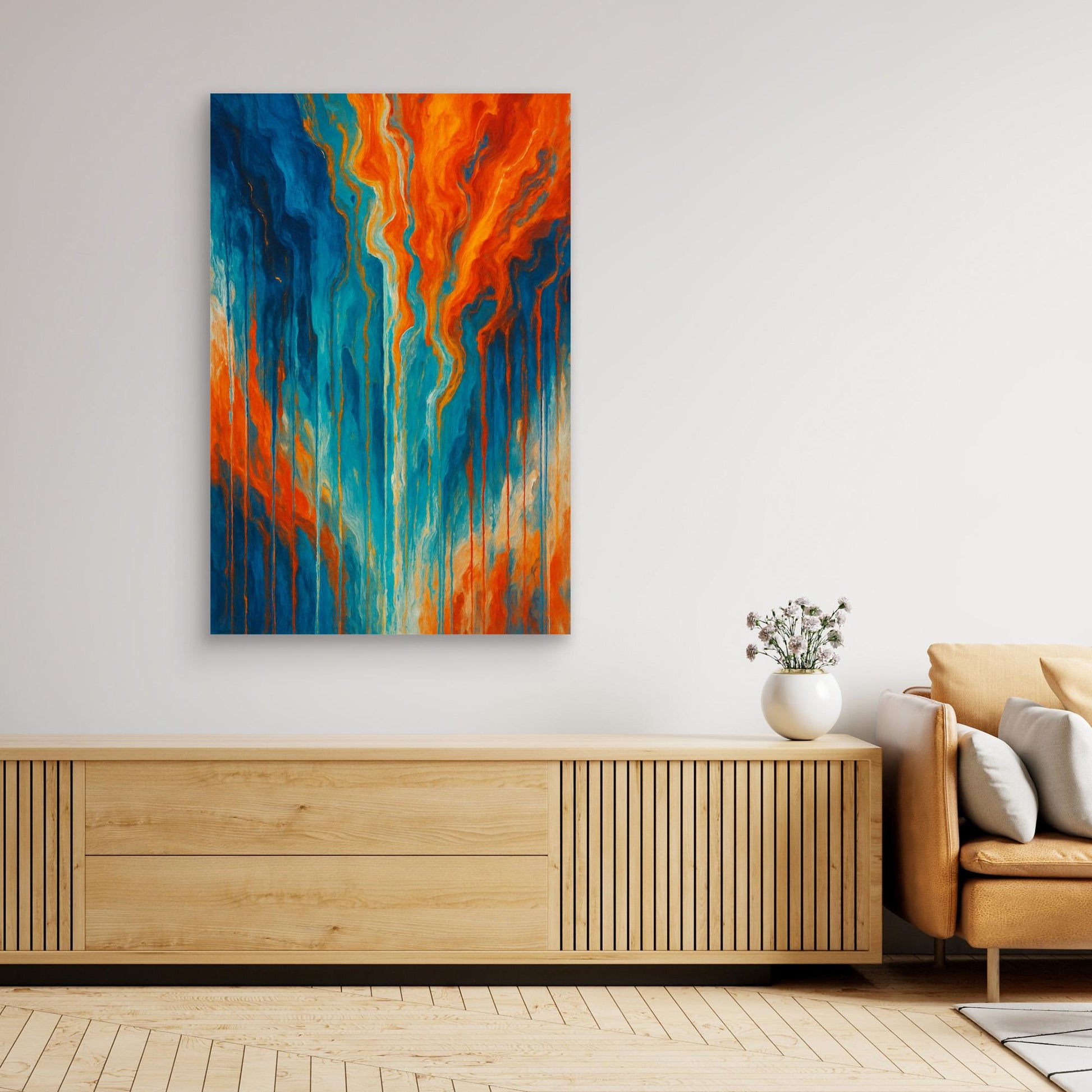 Fiery Flow Abstract Canvas Wall Art 