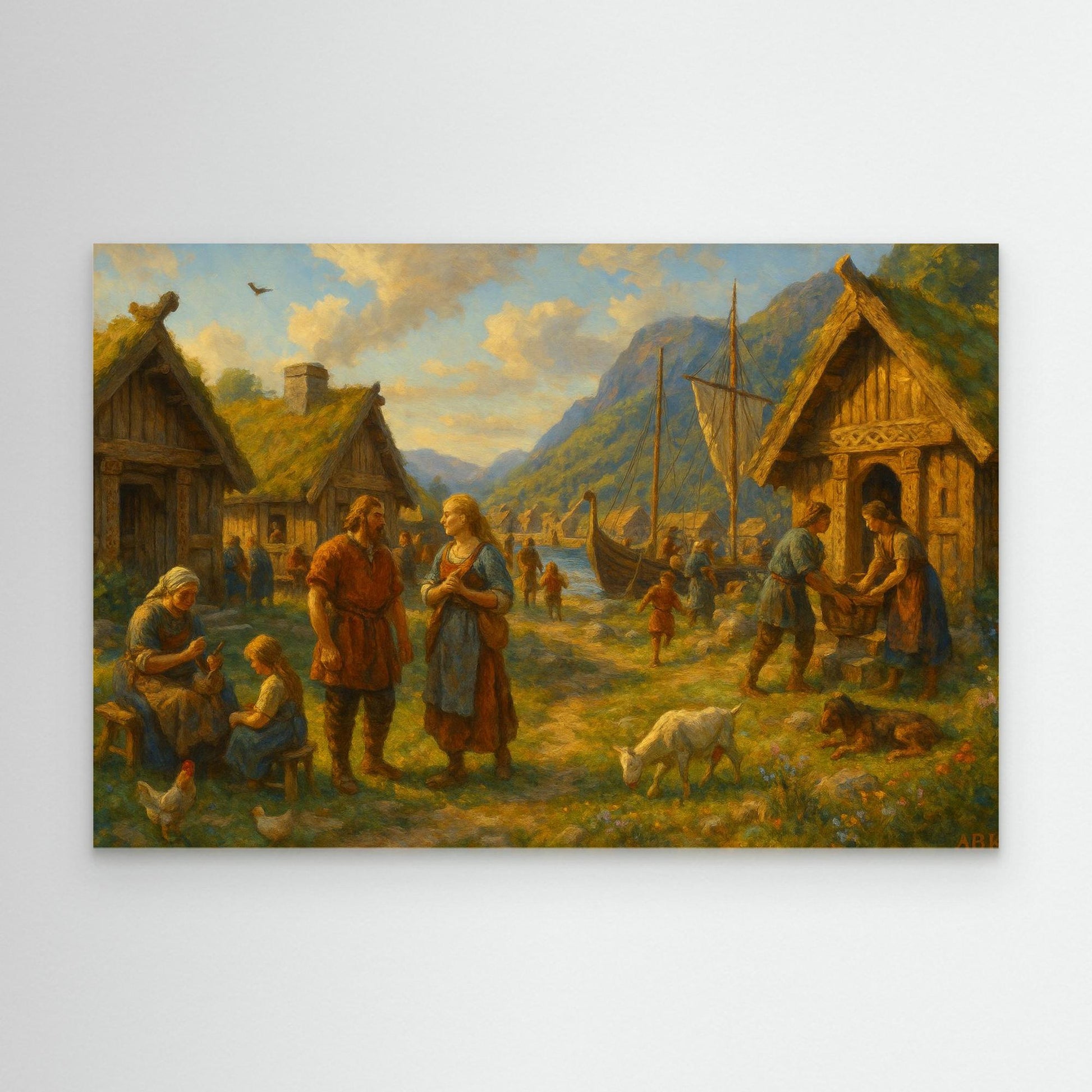 Viking Village Life Canvas Print