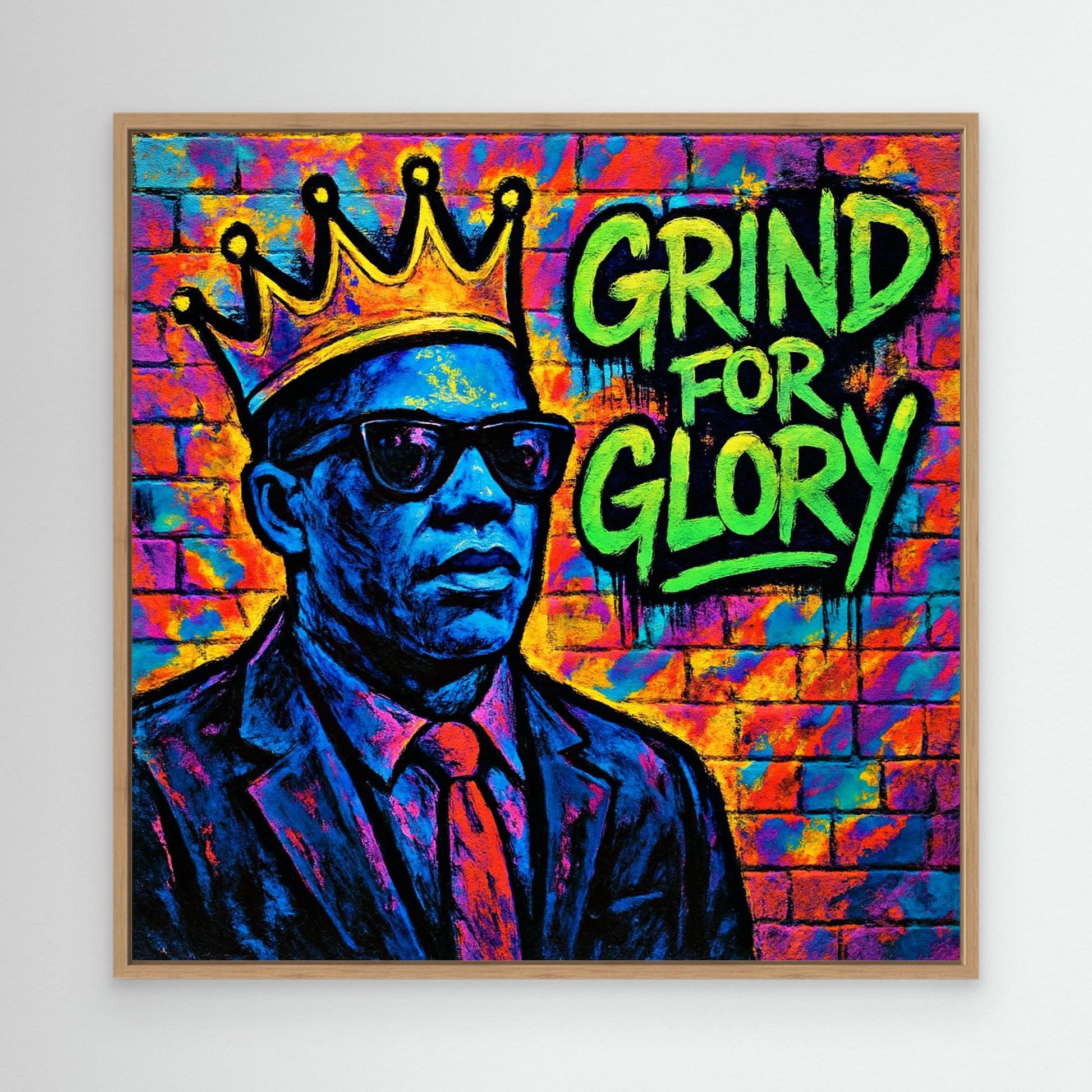 Grind for Glory – Vibrant Urban Street Art Canvas Print | Motivational Graffiti Wall Art