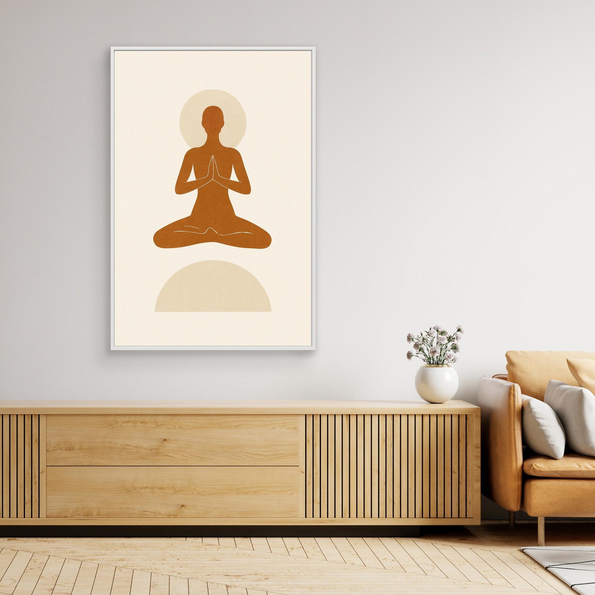 Inner Peace – Minimalist Meditating Figure Canvas Wall Art