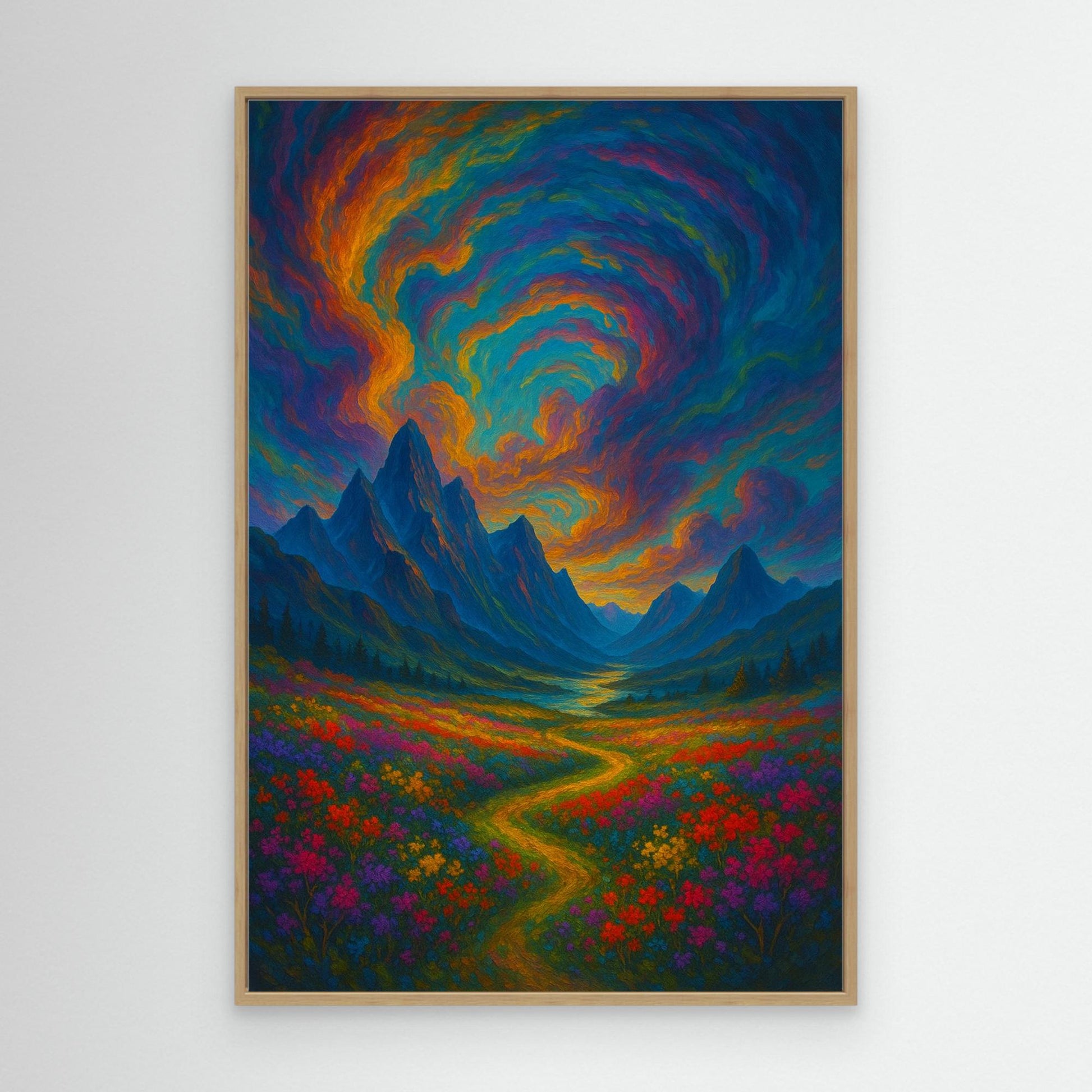 Colorful Fantasy Landscape Canvas Wall Art – Surreal Nature Print