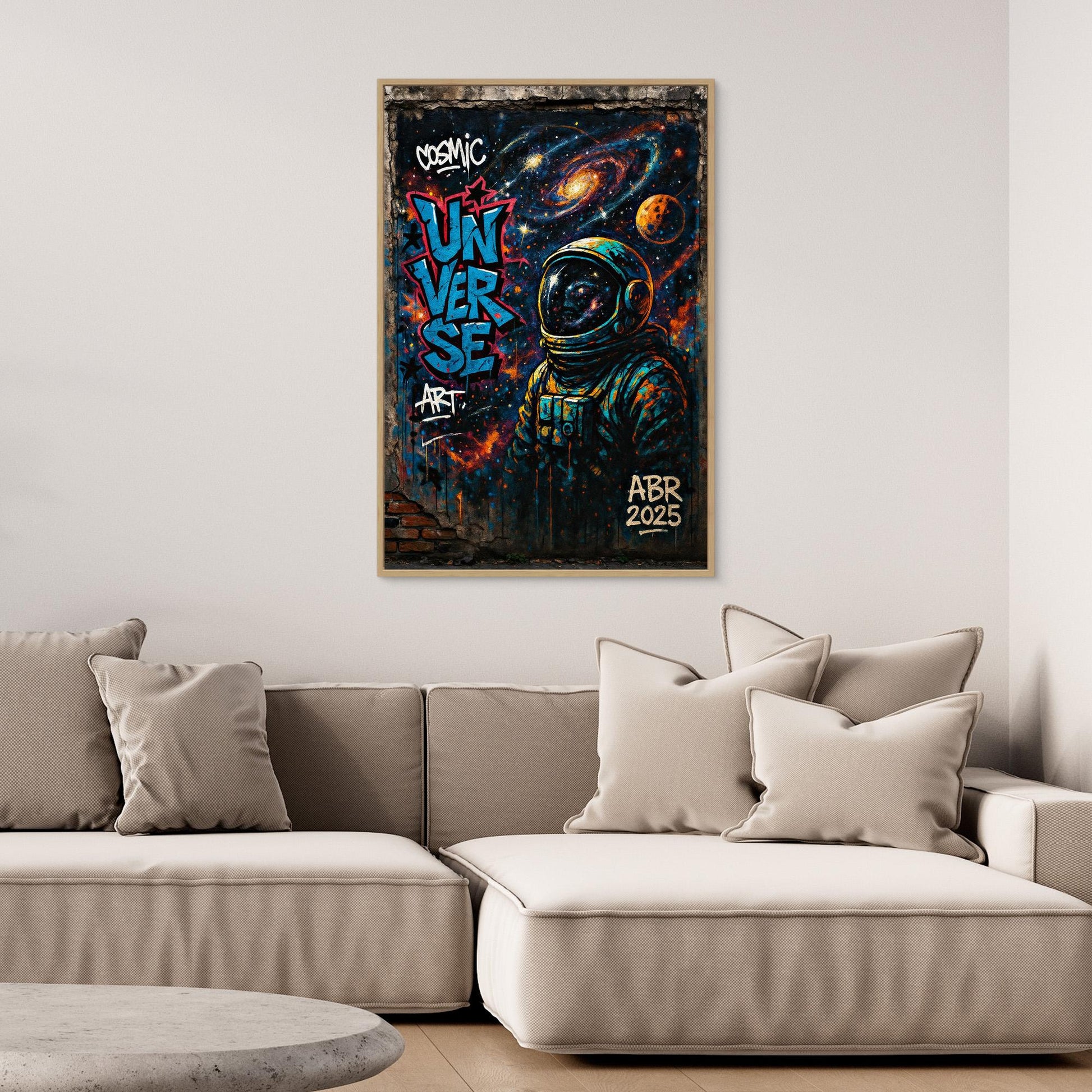 Astronaut Graffiti Wall Art – Cosmic Street Style Print
