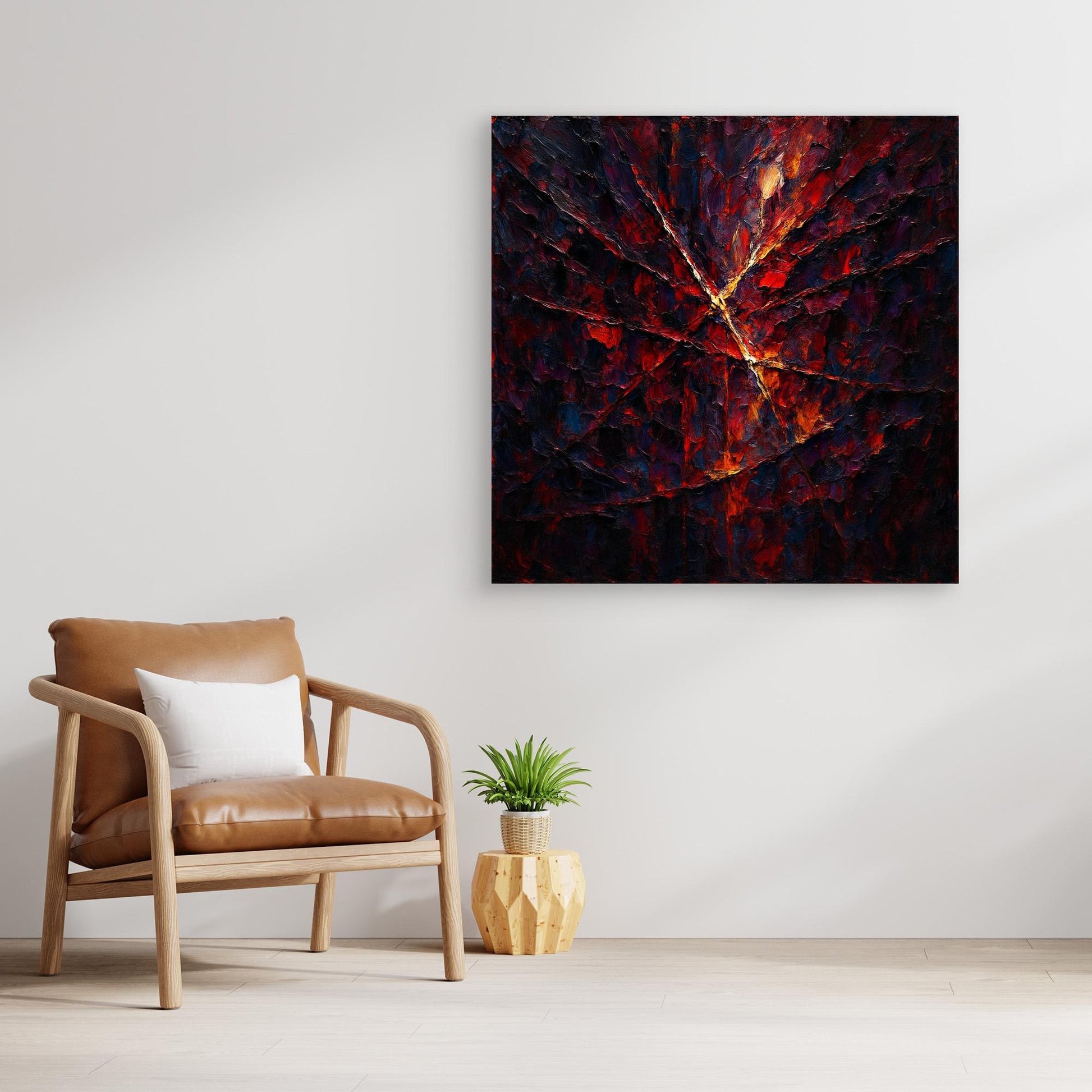 Cracked Fire Texture – Abstract Canvas Wall Art