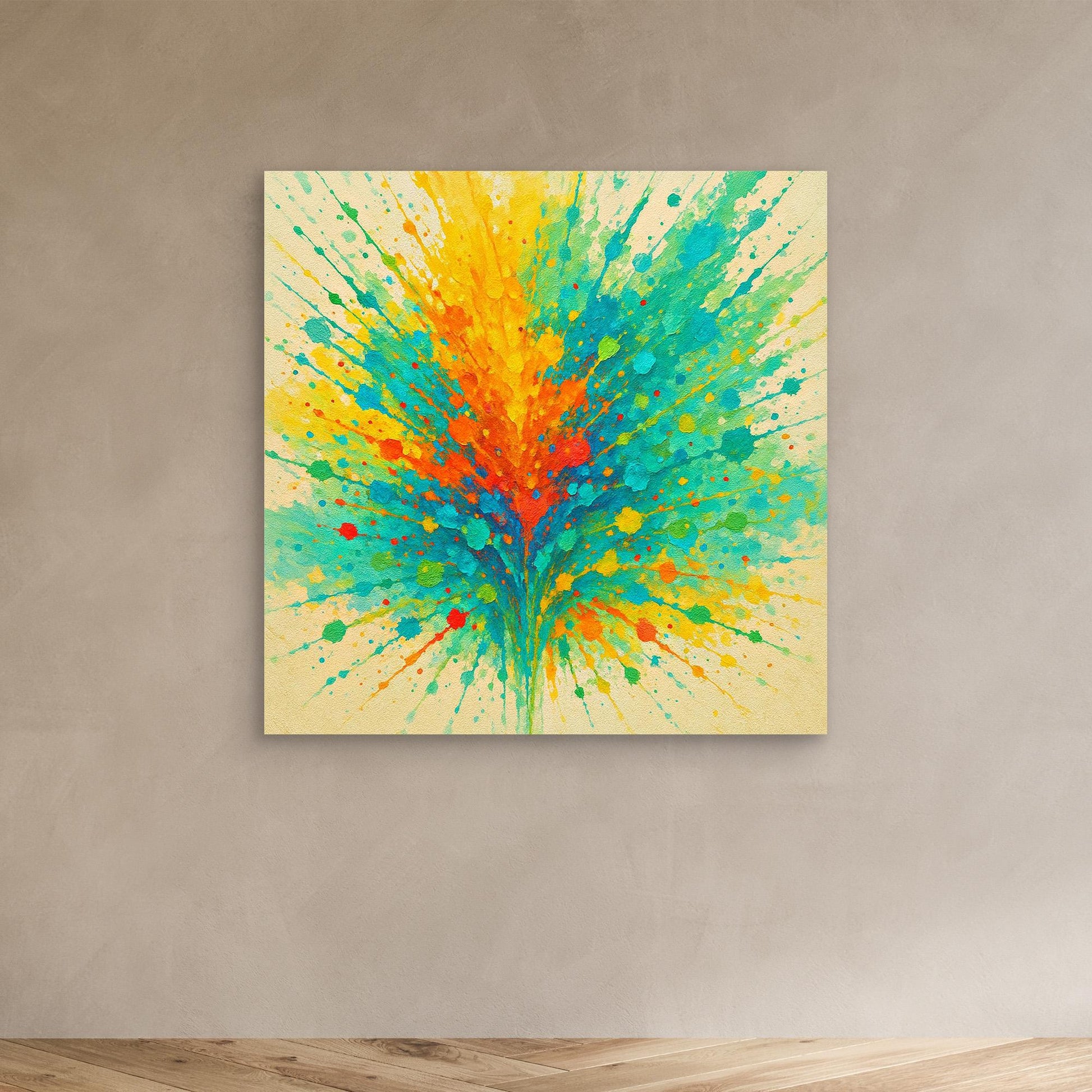 Colorburst Explosion – Abstract Splash Canvas Wall Art in Vibrant Neon Tones