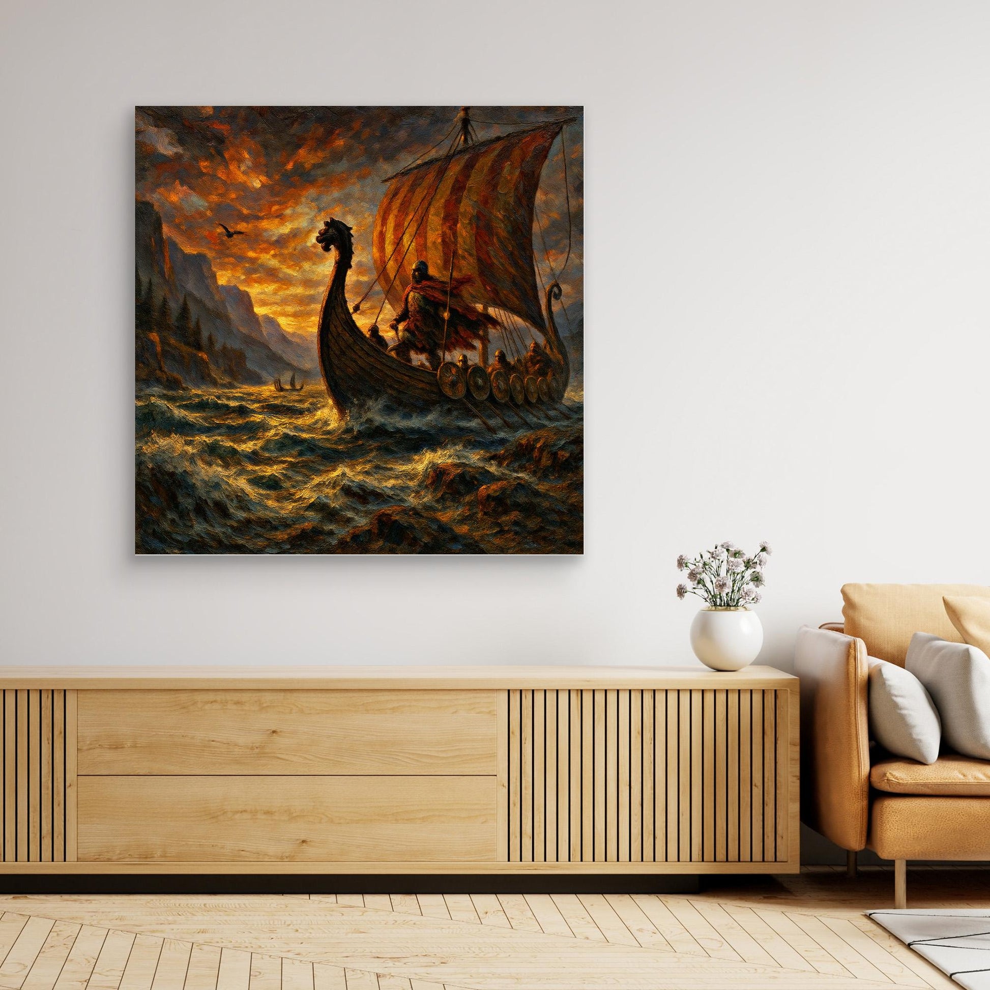 Viking Longship Canvas Wall Art