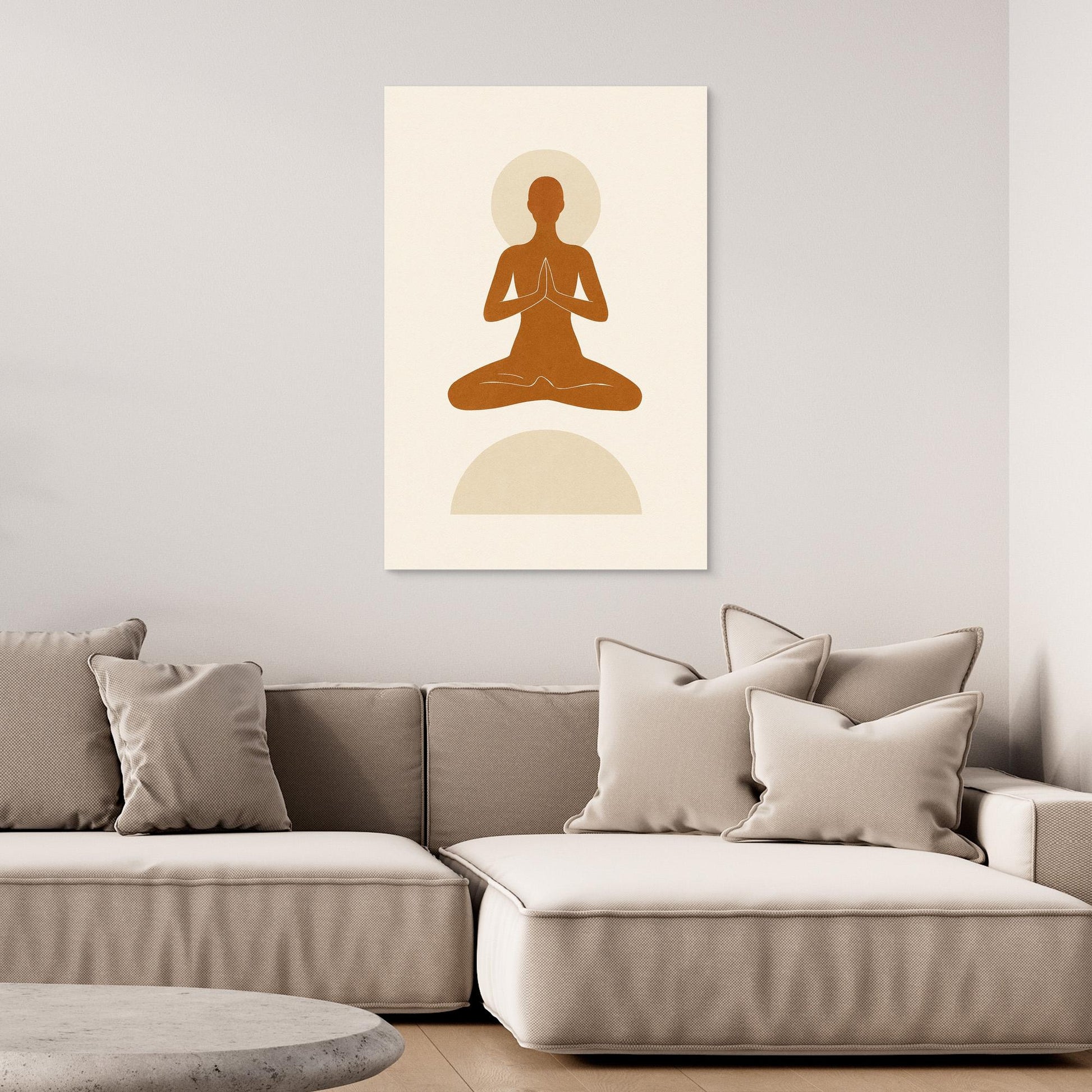 Inner Peace – Minimalist Meditating Figure Canvas Wall Art