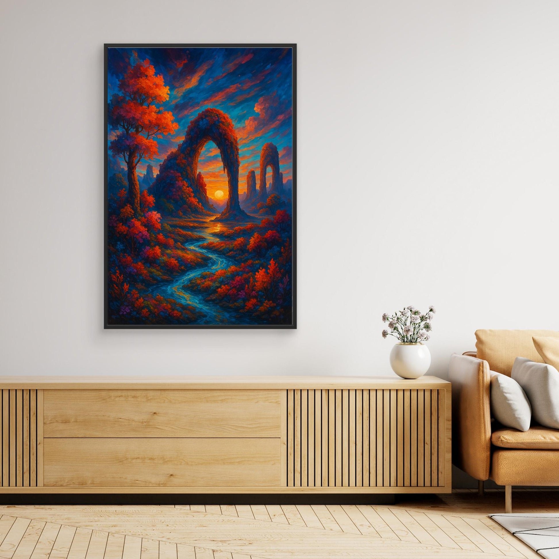Fantasy Sunset Landscape Canvas Wall Art – Colorful Nature Print