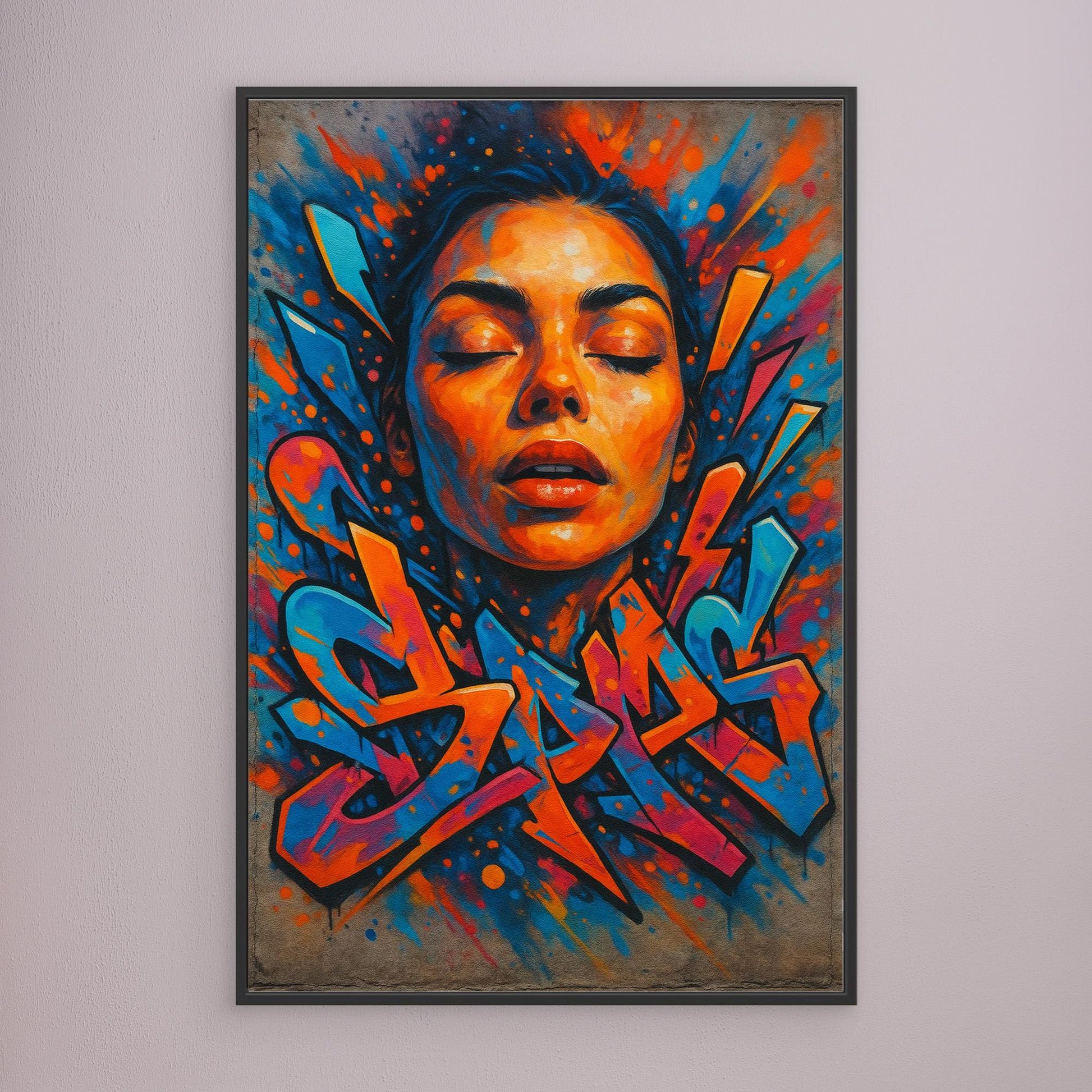 Urban Graffiti Portrait – Colorful Canvas Wall Art