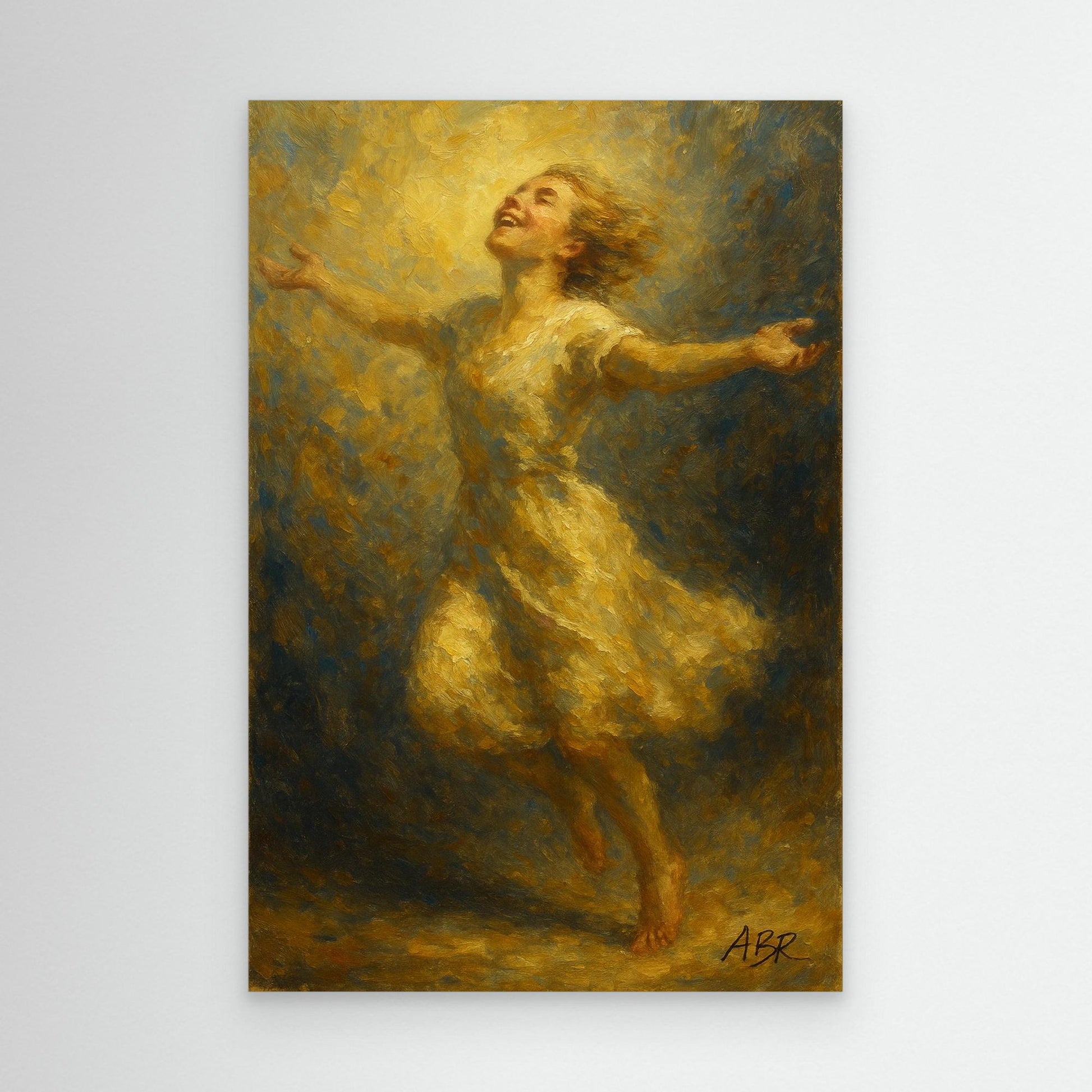Joyful Woman Canvas Wall Art – Figurative Print