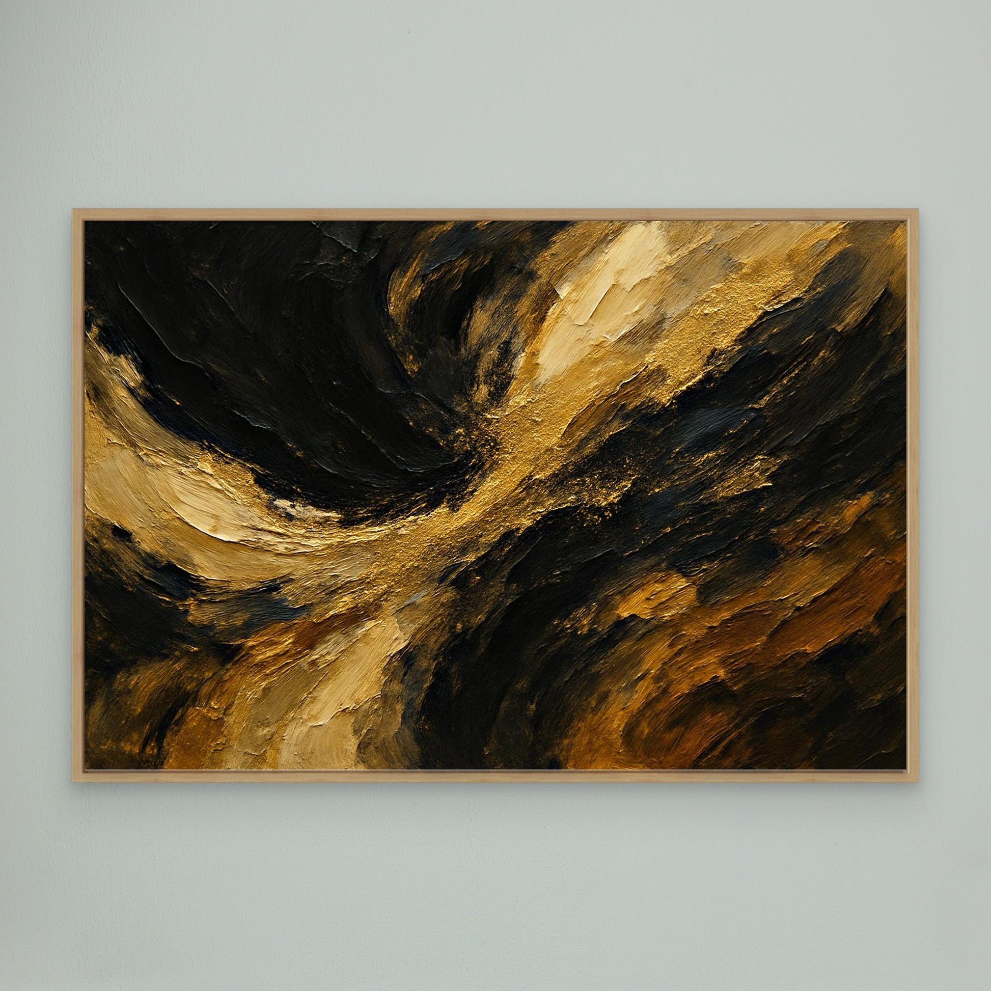 Gold and Black Abstract Canvas Wall Art