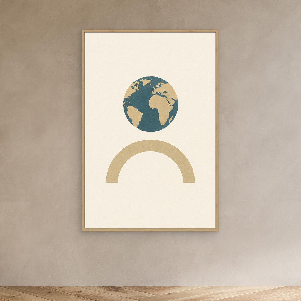 Balance of Earth – Minimalist Planet & Arch Canvas Wall Art