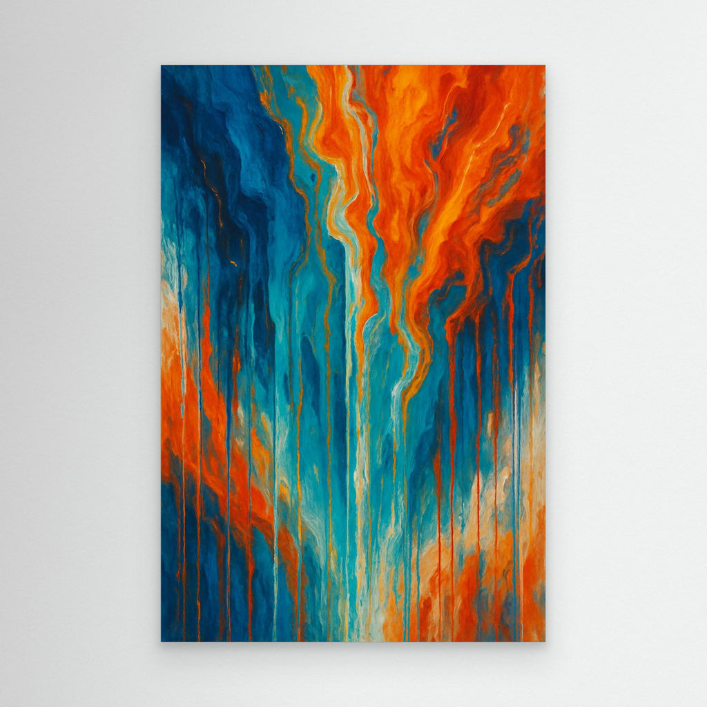 Fiery Flow Abstract Canvas Wall Art 