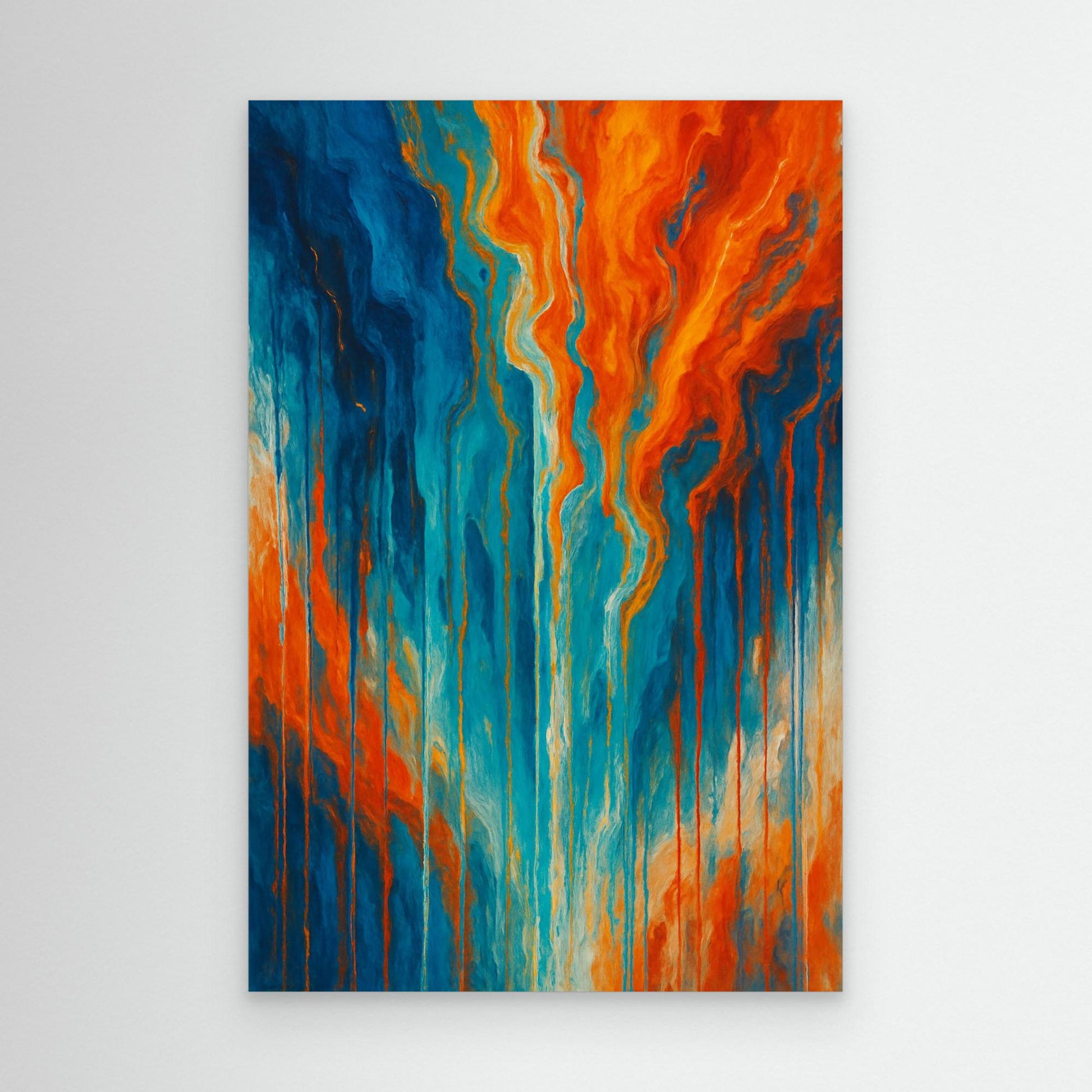 Fiery Flow Abstract Canvas Wall Art 