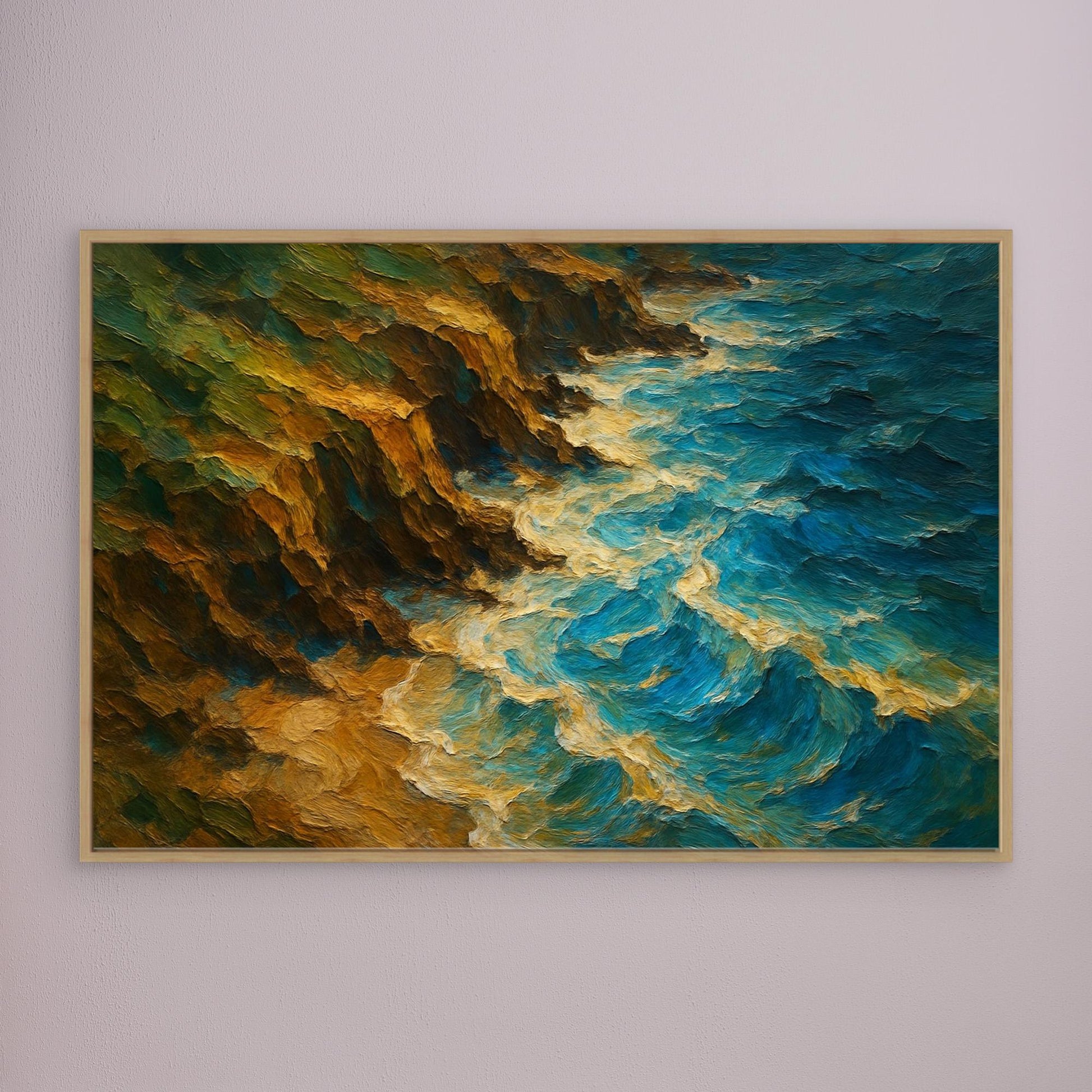 Ocean Cliff Canvas Wall Art – Abstract Coastal Print