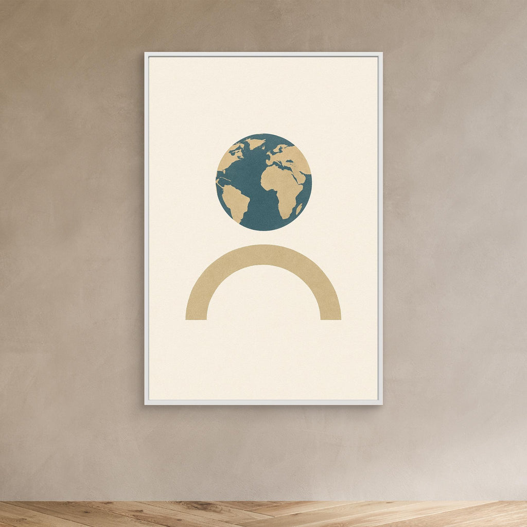 Balance of Earth – Minimalist Planet & Arch Canvas Wall Art