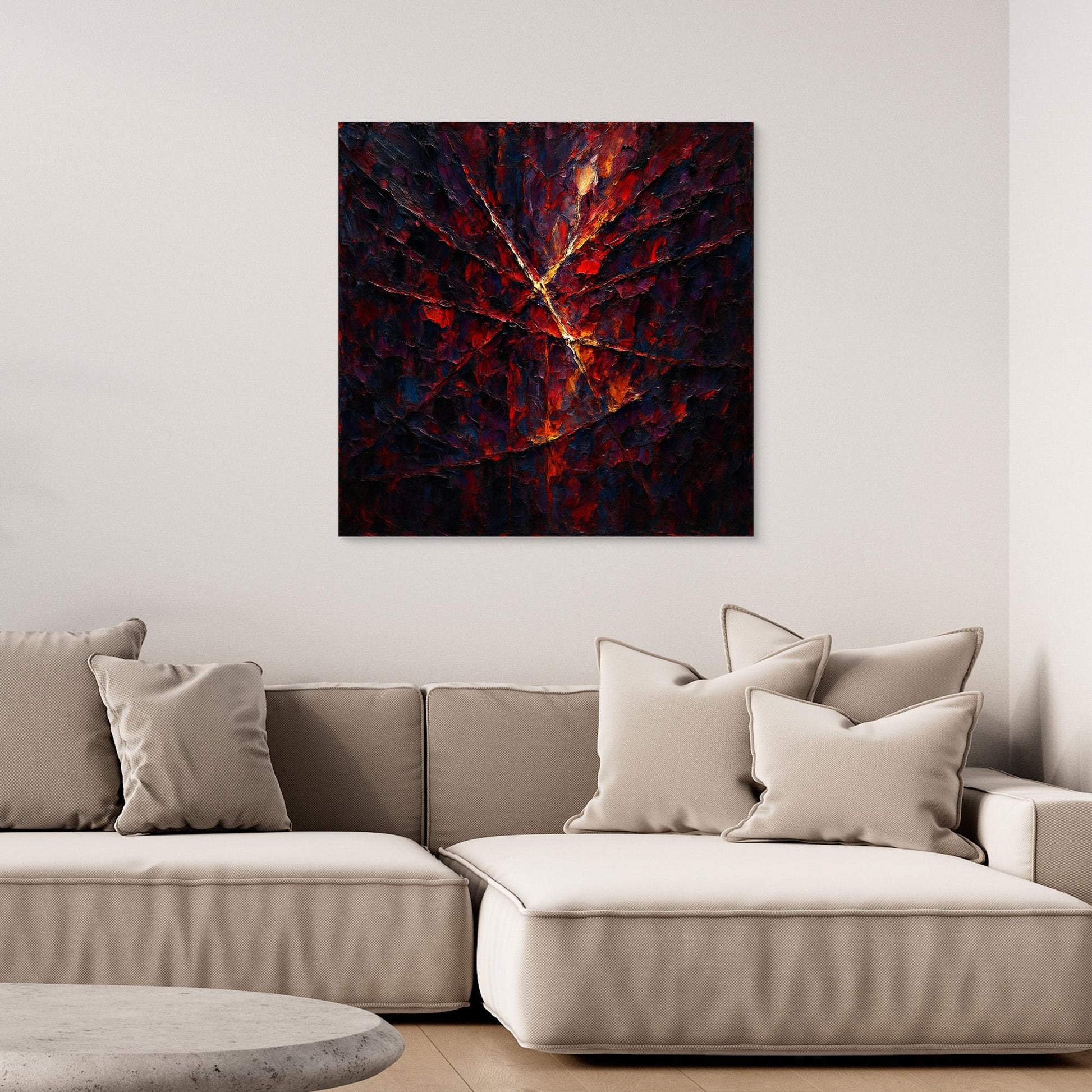Cracked Fire Texture – Abstract Canvas Wall Art