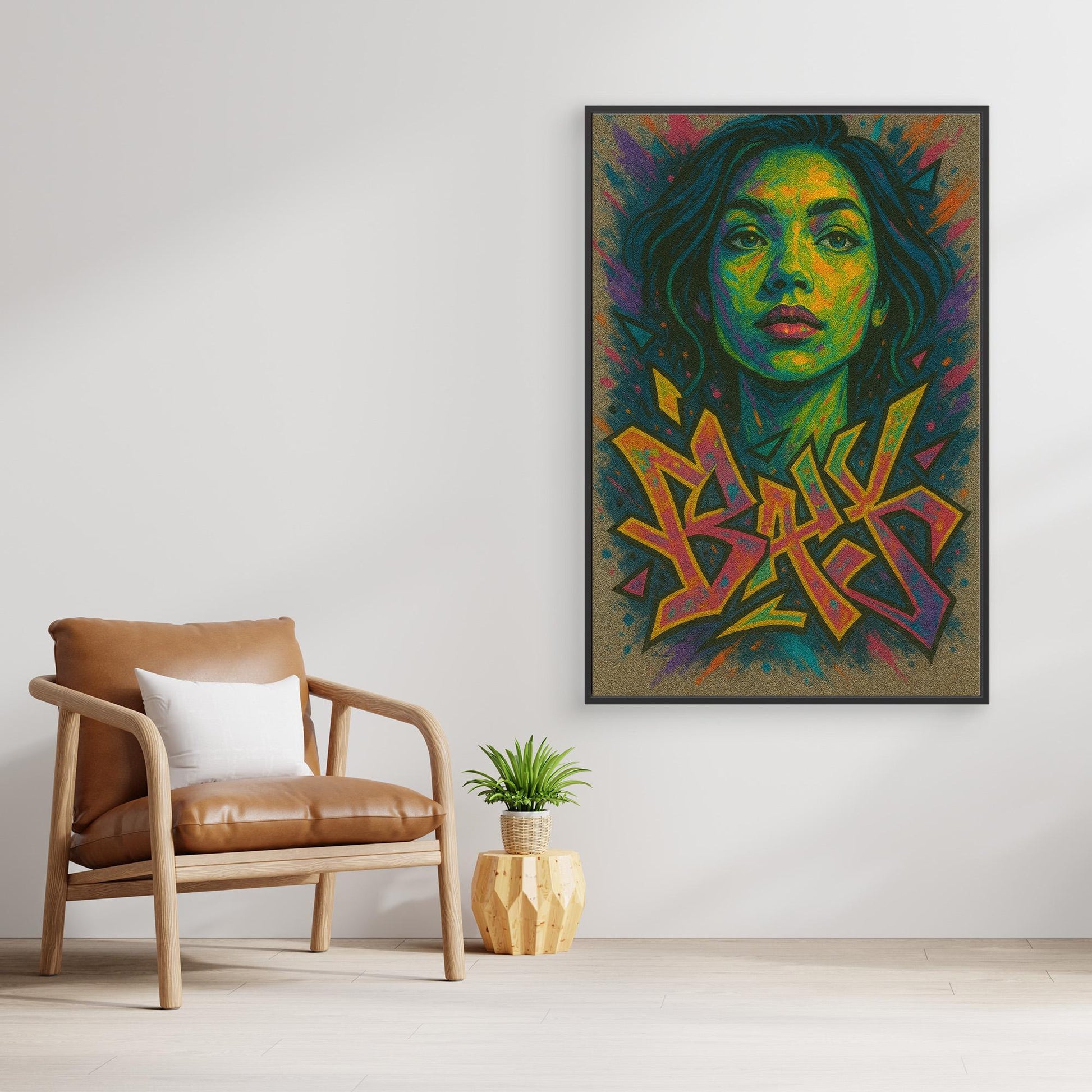 Colorful Graffiti Woman Canvas Wall Art – Bold Urban Street Style