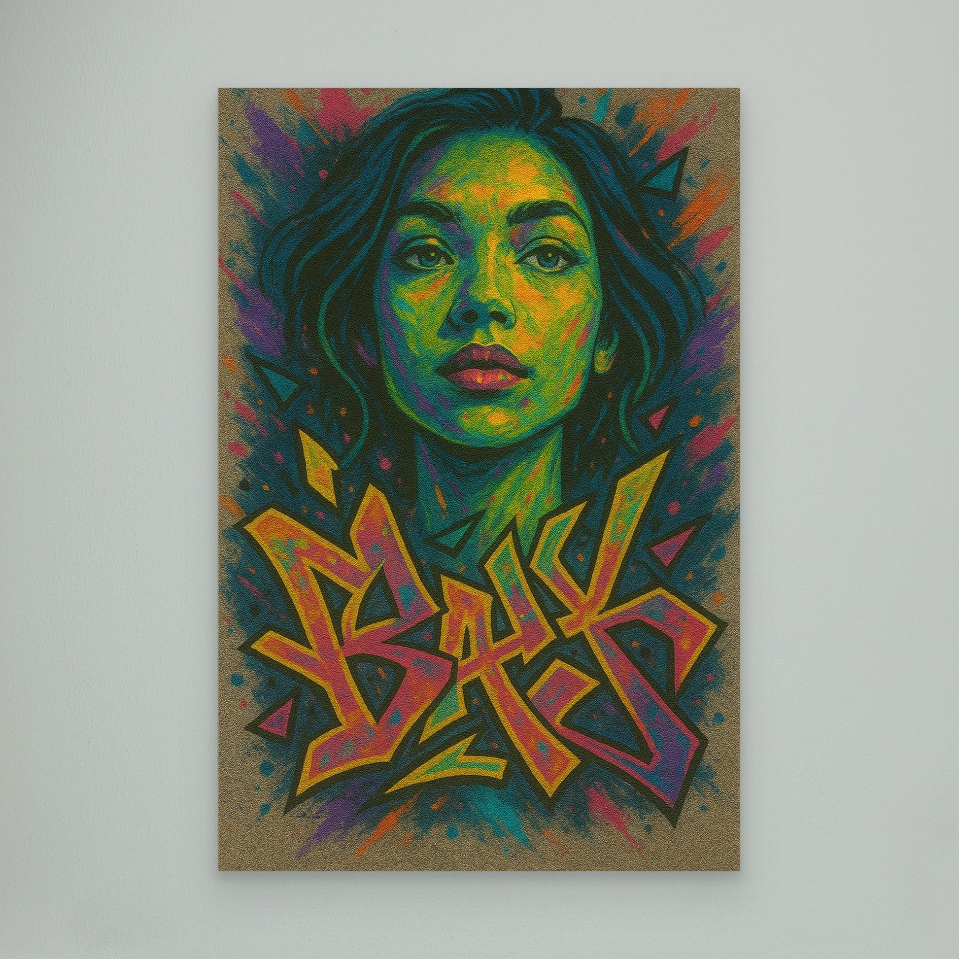 Colorful Graffiti Woman Canvas Wall Art – Bold Urban Street Style