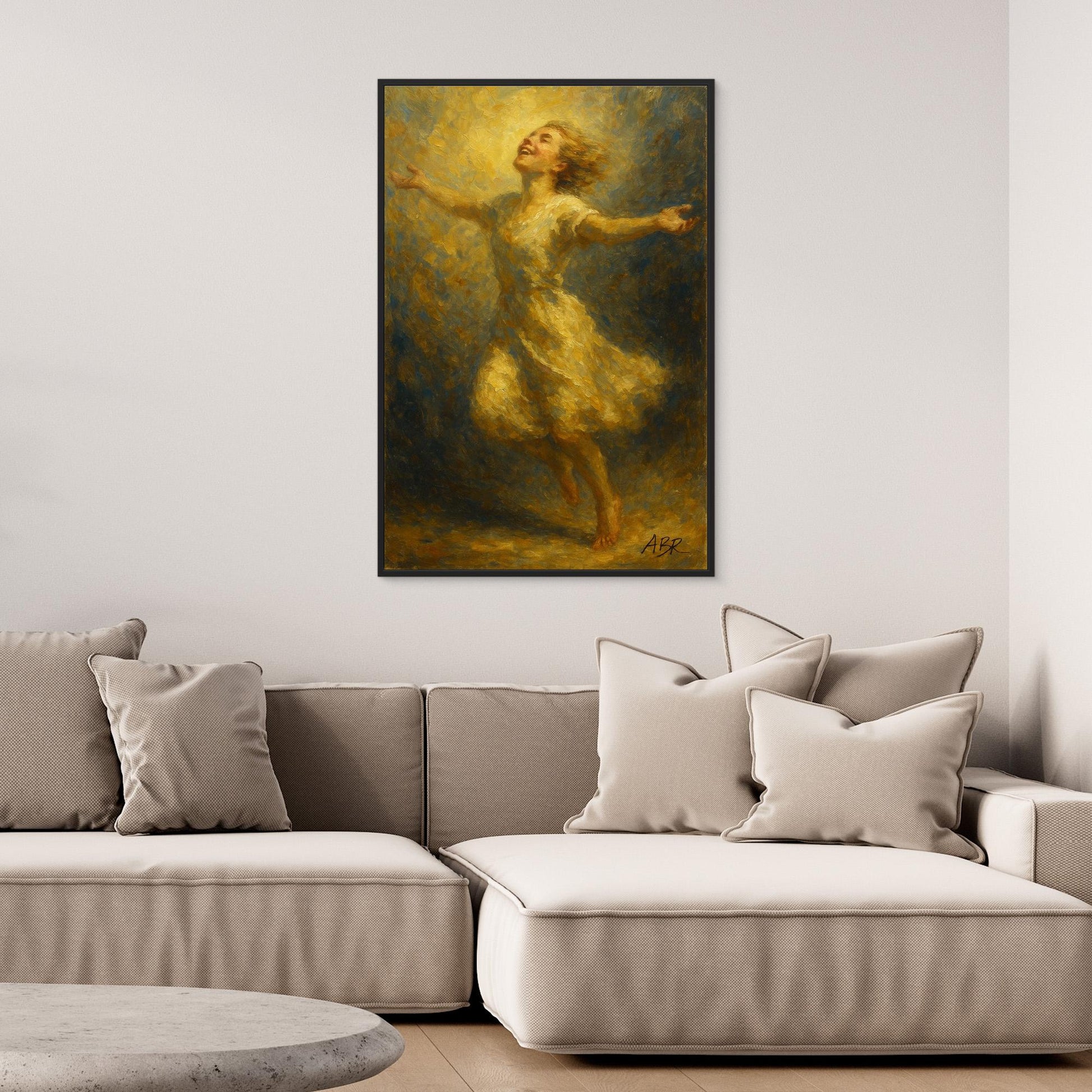 Joyful Woman Canvas Wall Art – Figurative Print