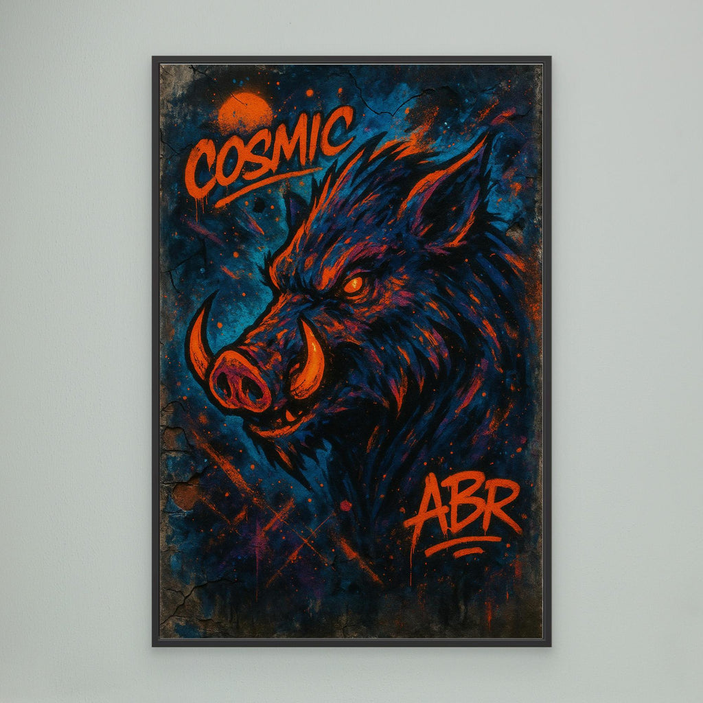Cosmic Boar Graffiti Canvas Wall Art