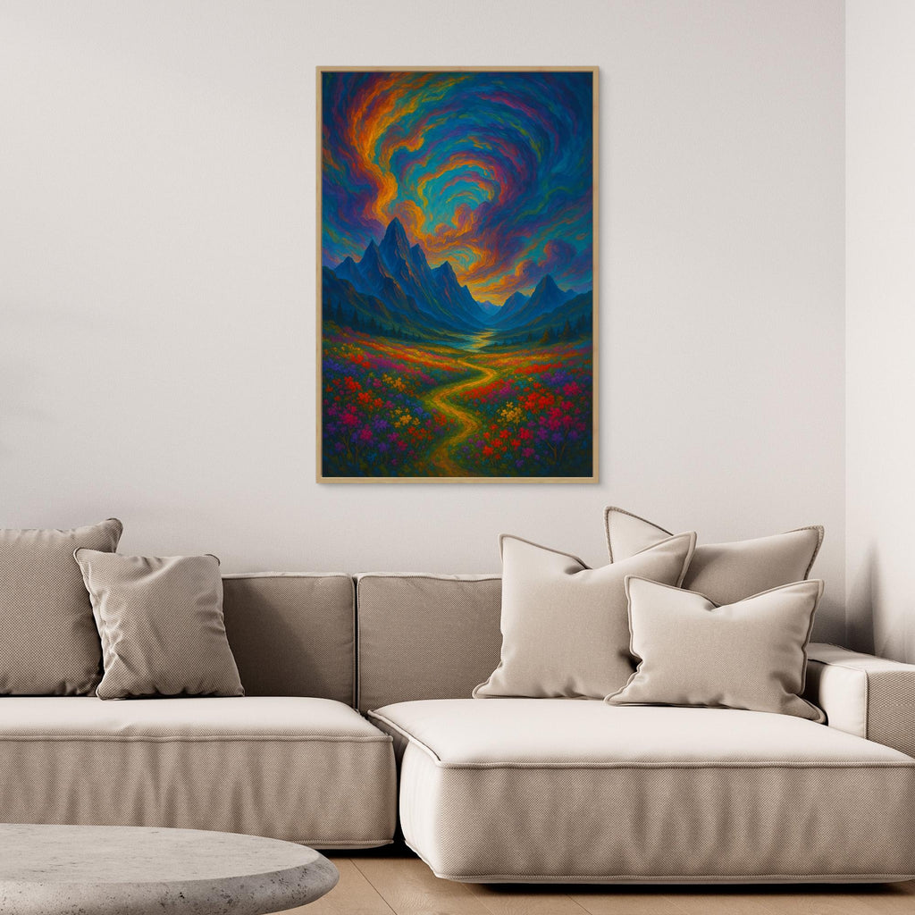 Colorful Fantasy Landscape Canvas Wall Art – Surreal Nature Print