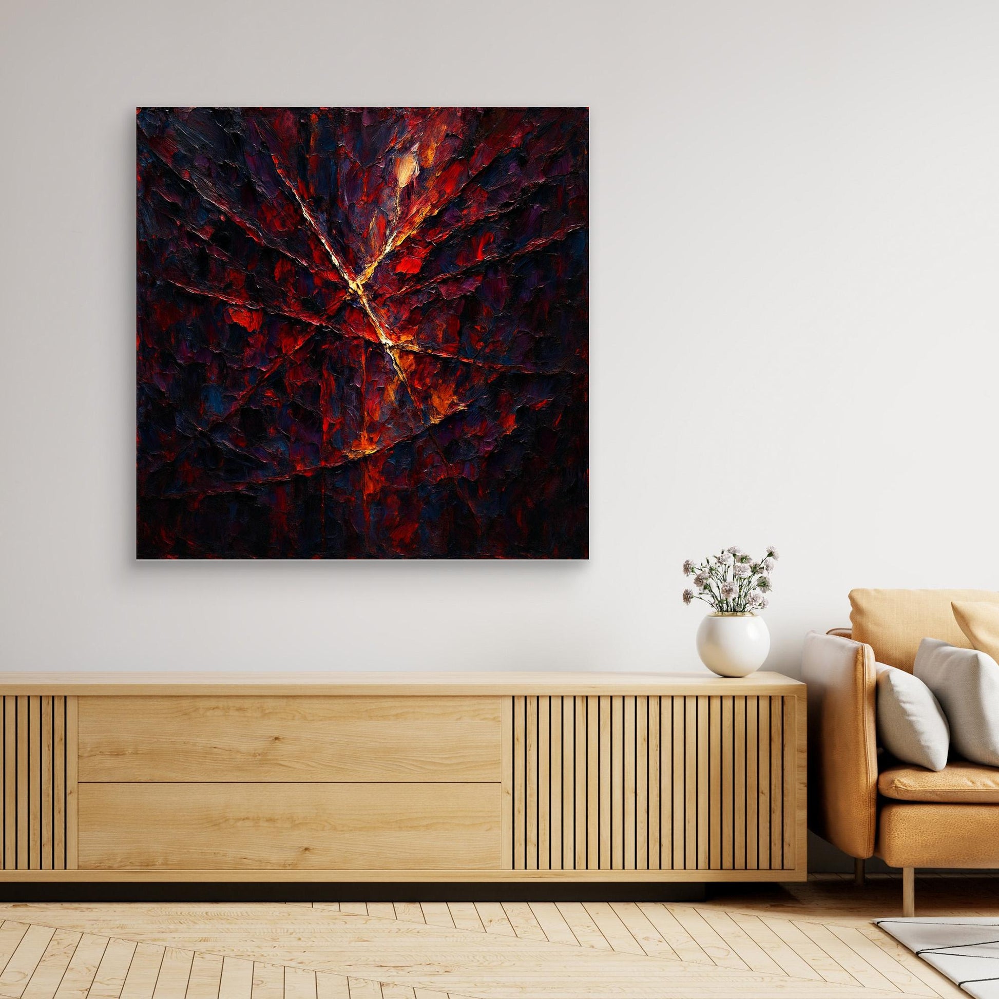Cracked Fire Texture – Abstract Canvas Wall Art