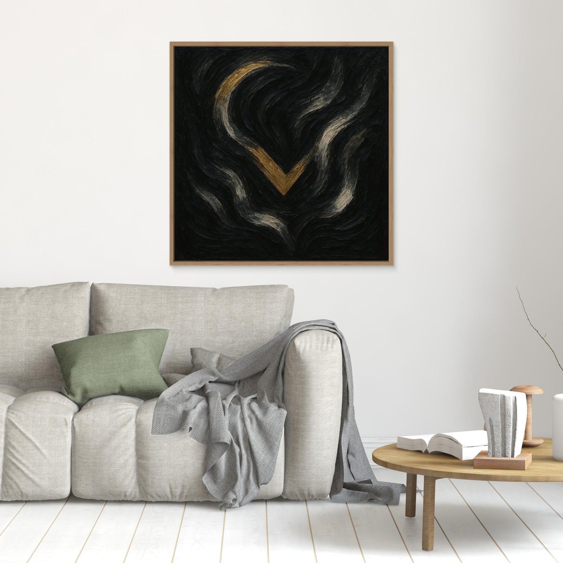 Abstract Golden Descent Canvas Wall Art