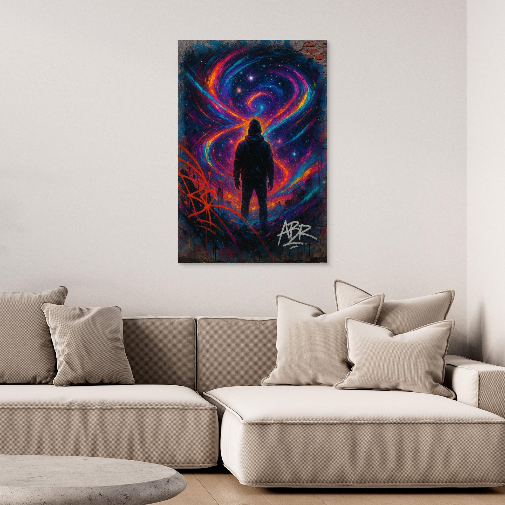 Galaxy Silhouette Canvas Wall Art – Urban Psychedelic Style