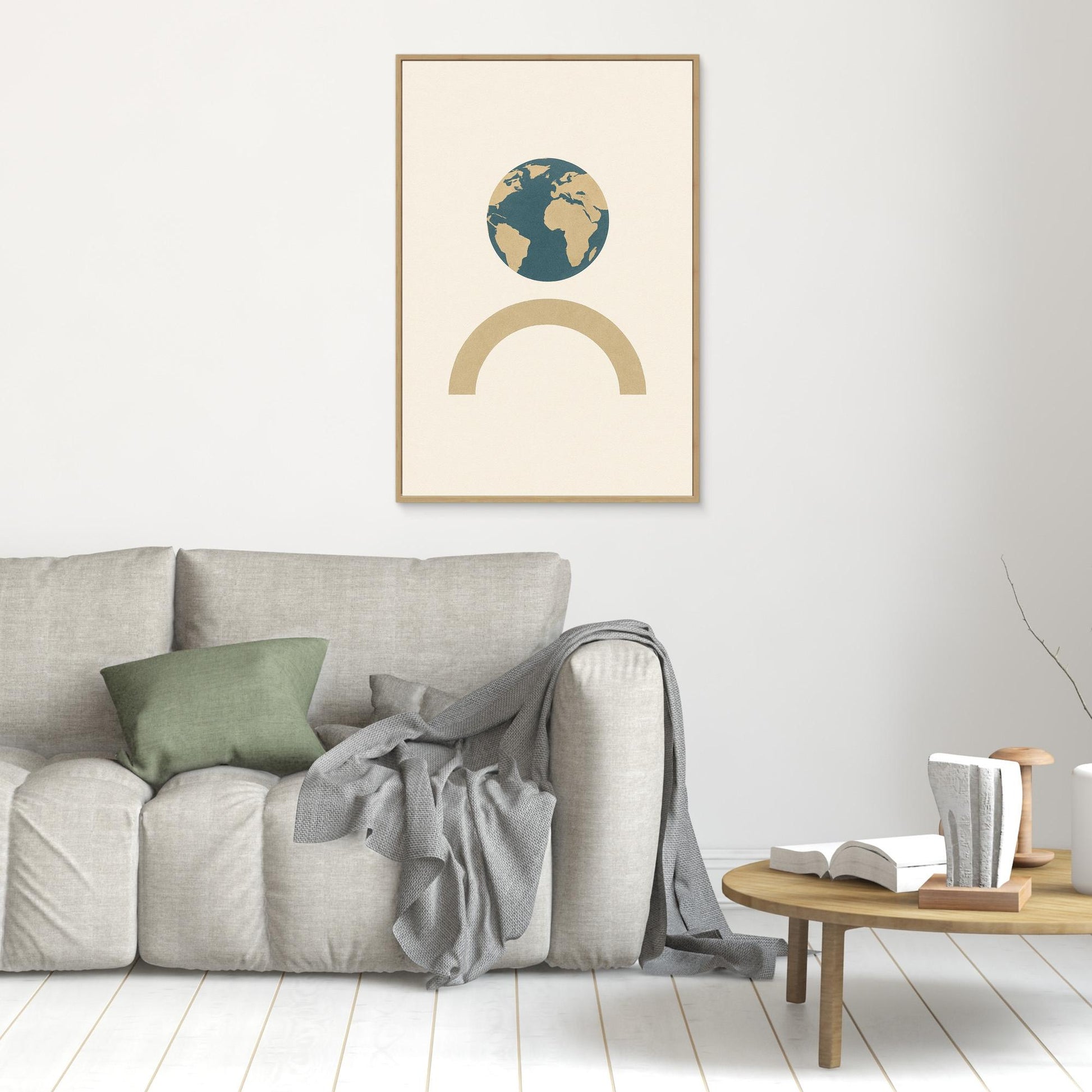 Balance of Earth – Minimalist Planet & Arch Canvas Wall Art