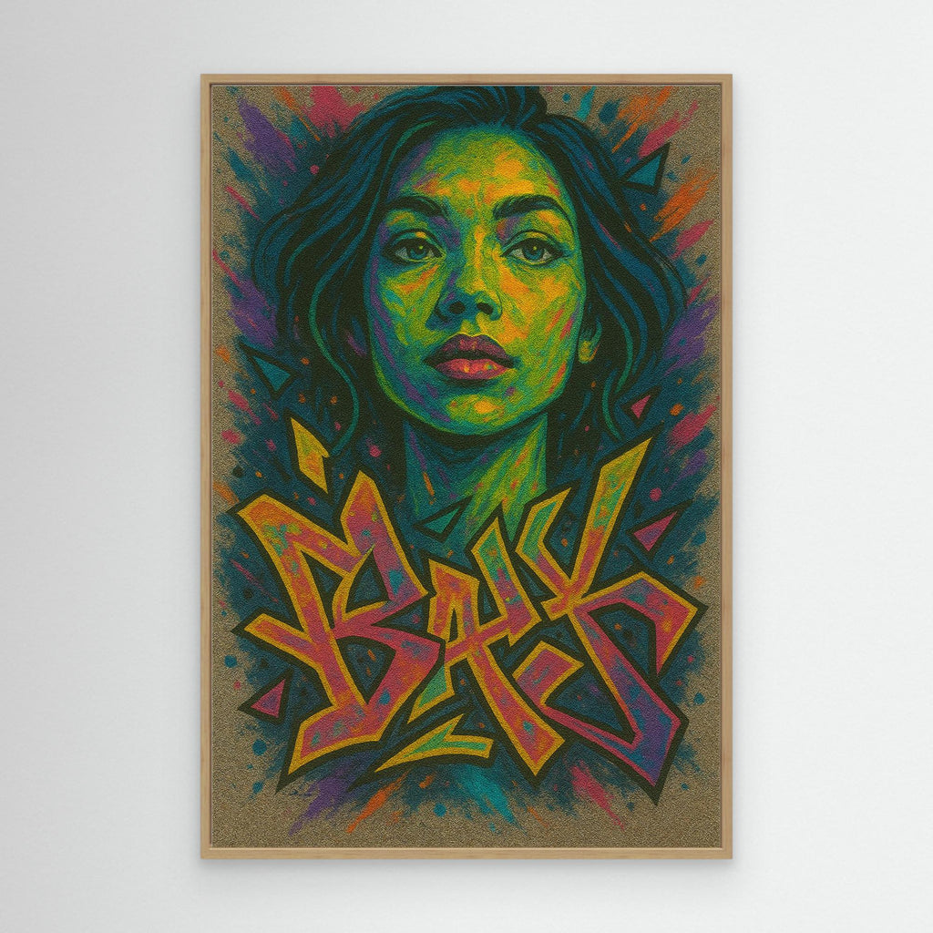 Colorful Graffiti Woman Canvas Wall Art – Bold Urban Street Style