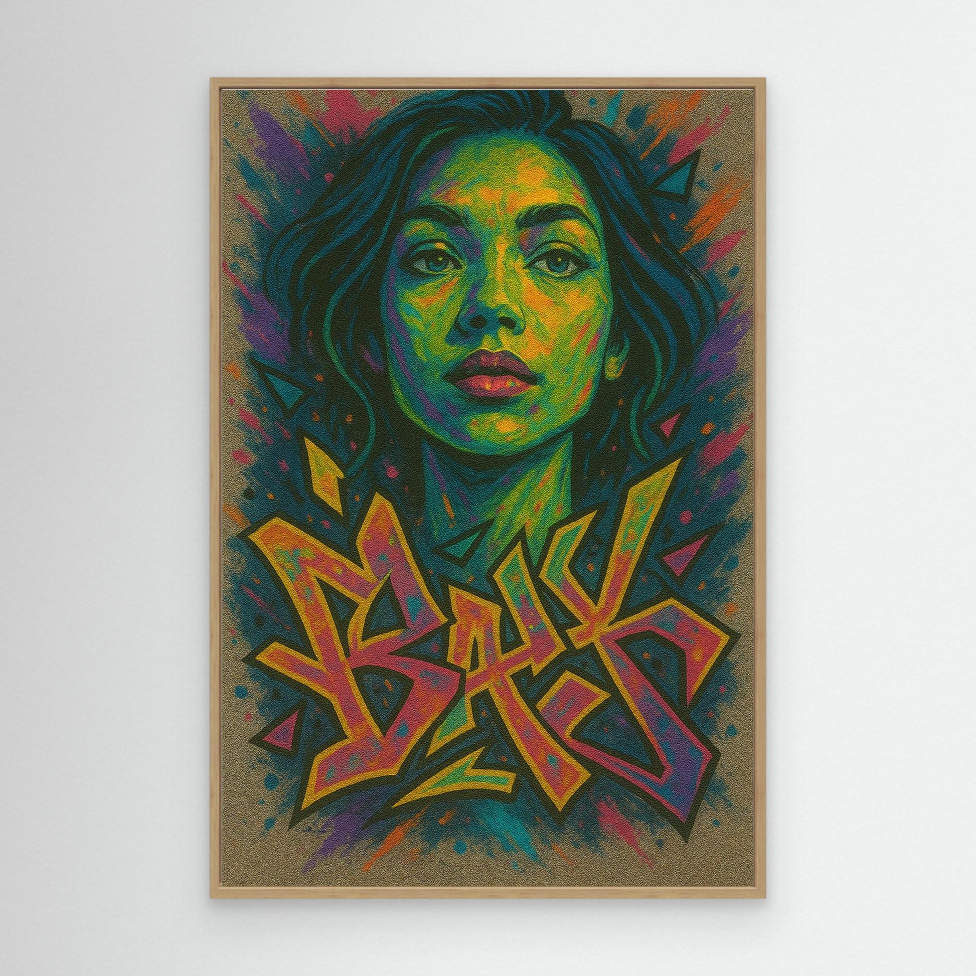 Colorful Graffiti Woman Canvas Wall Art – Bold Urban Street Style
