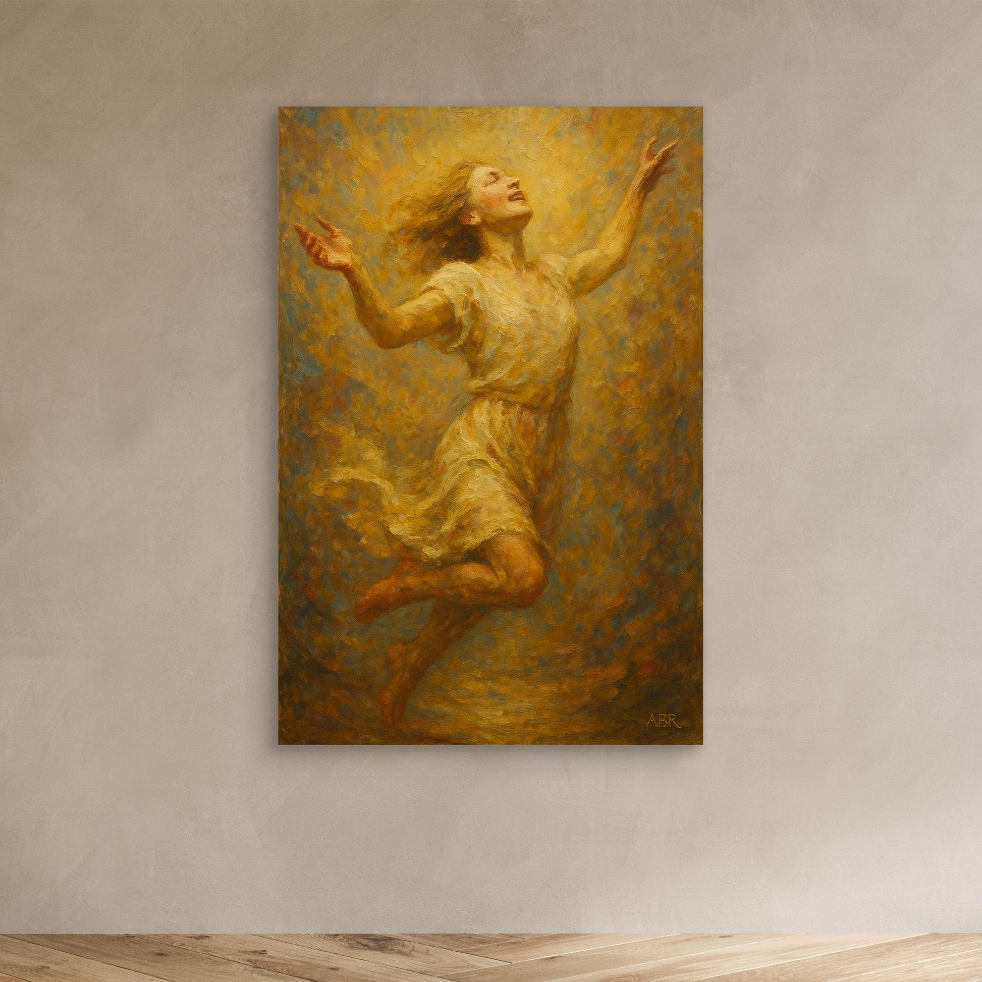 Joyful Woman Figurative Canvas Wall Art