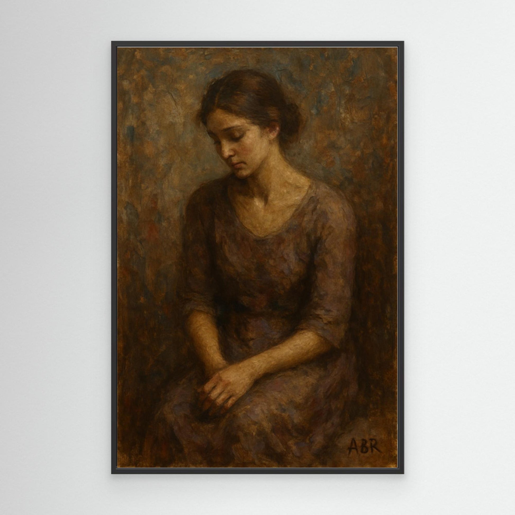 Muted Portrait of Woman – Figurative Canvas Wall Art
