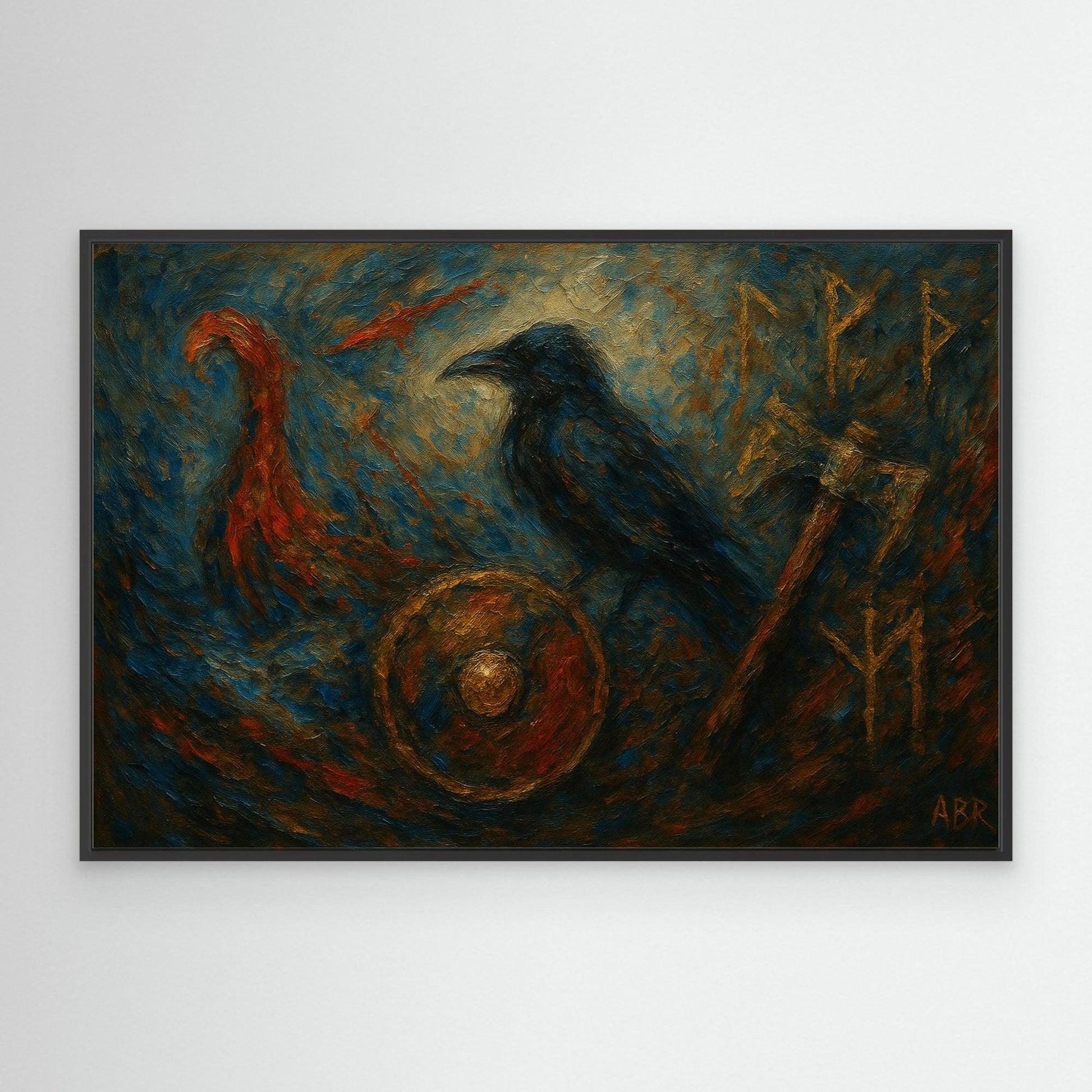 Viking Raven Canvas Wall Art