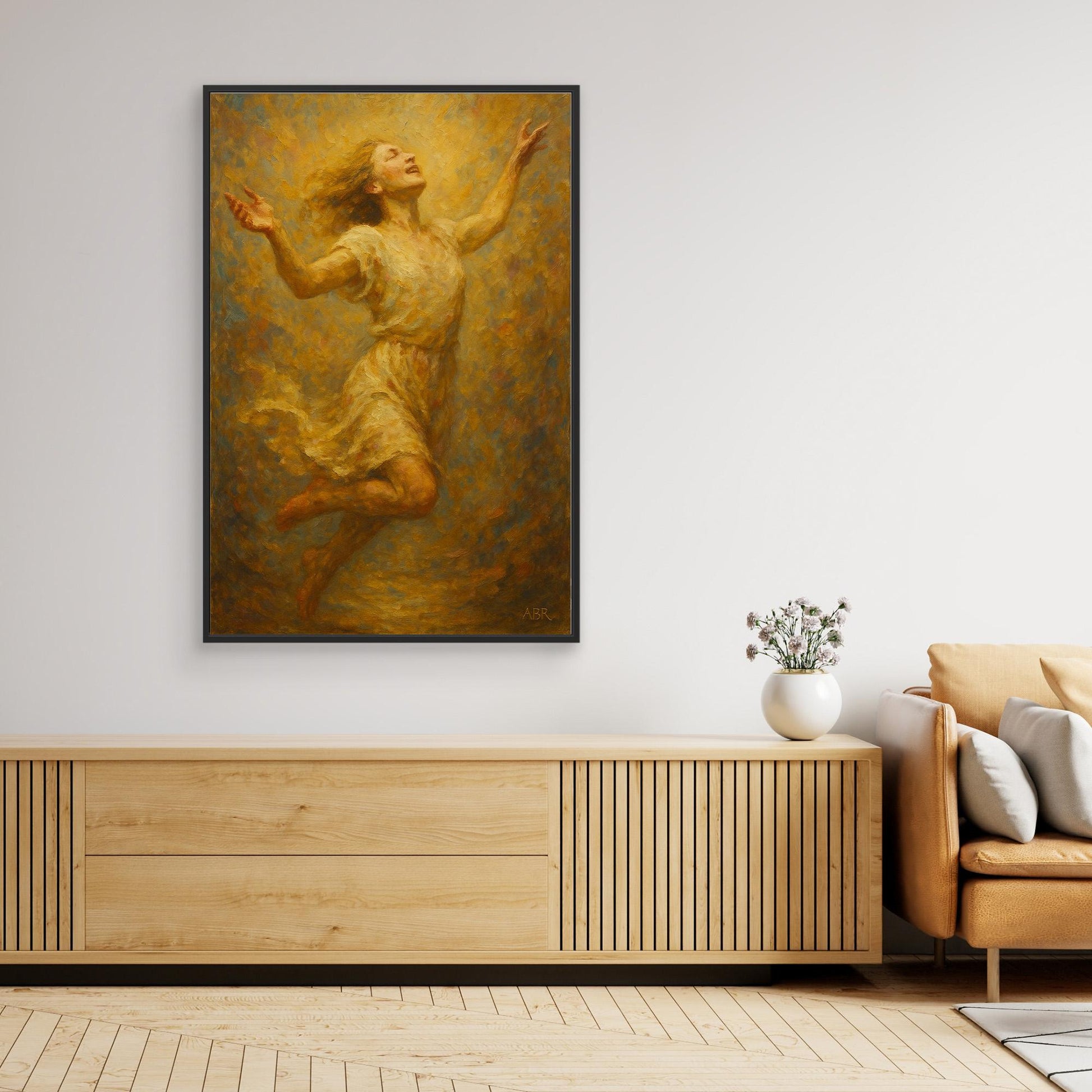 Joyful Woman Figurative Canvas Wall Art